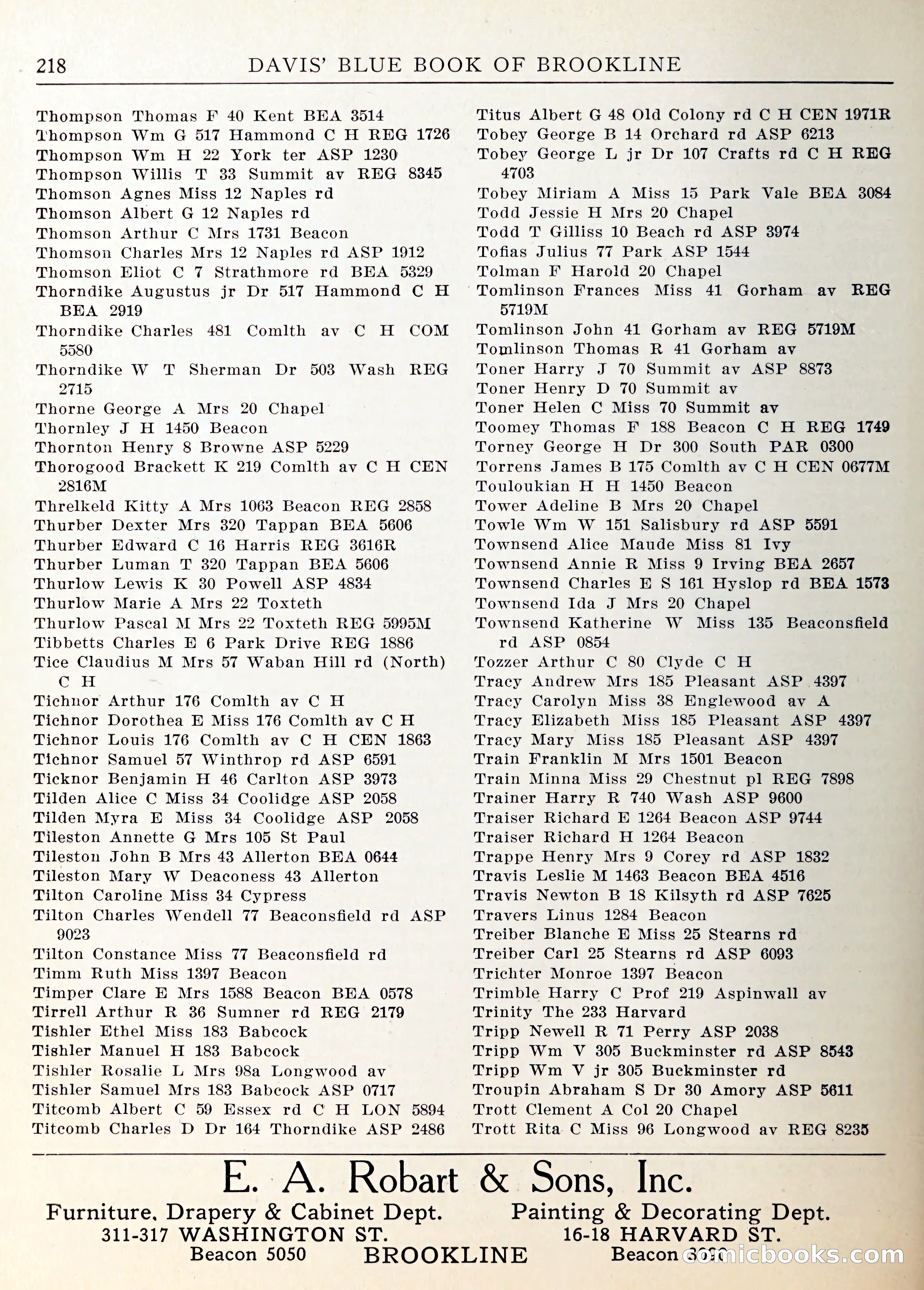 Davis' Blue Book of Brookline — page 221 of 253