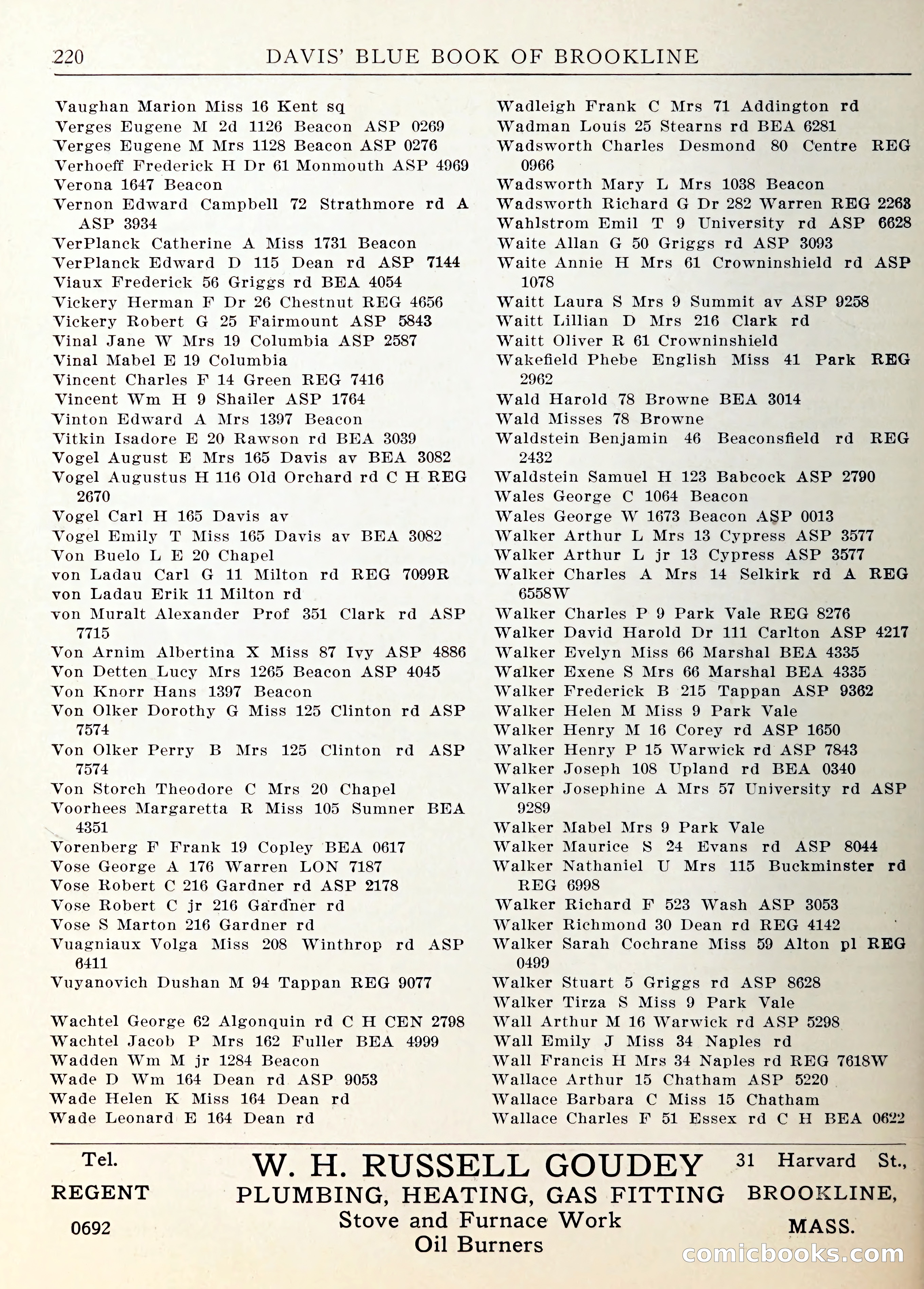 Davis' Blue Book of Brookline — page 223 of 253