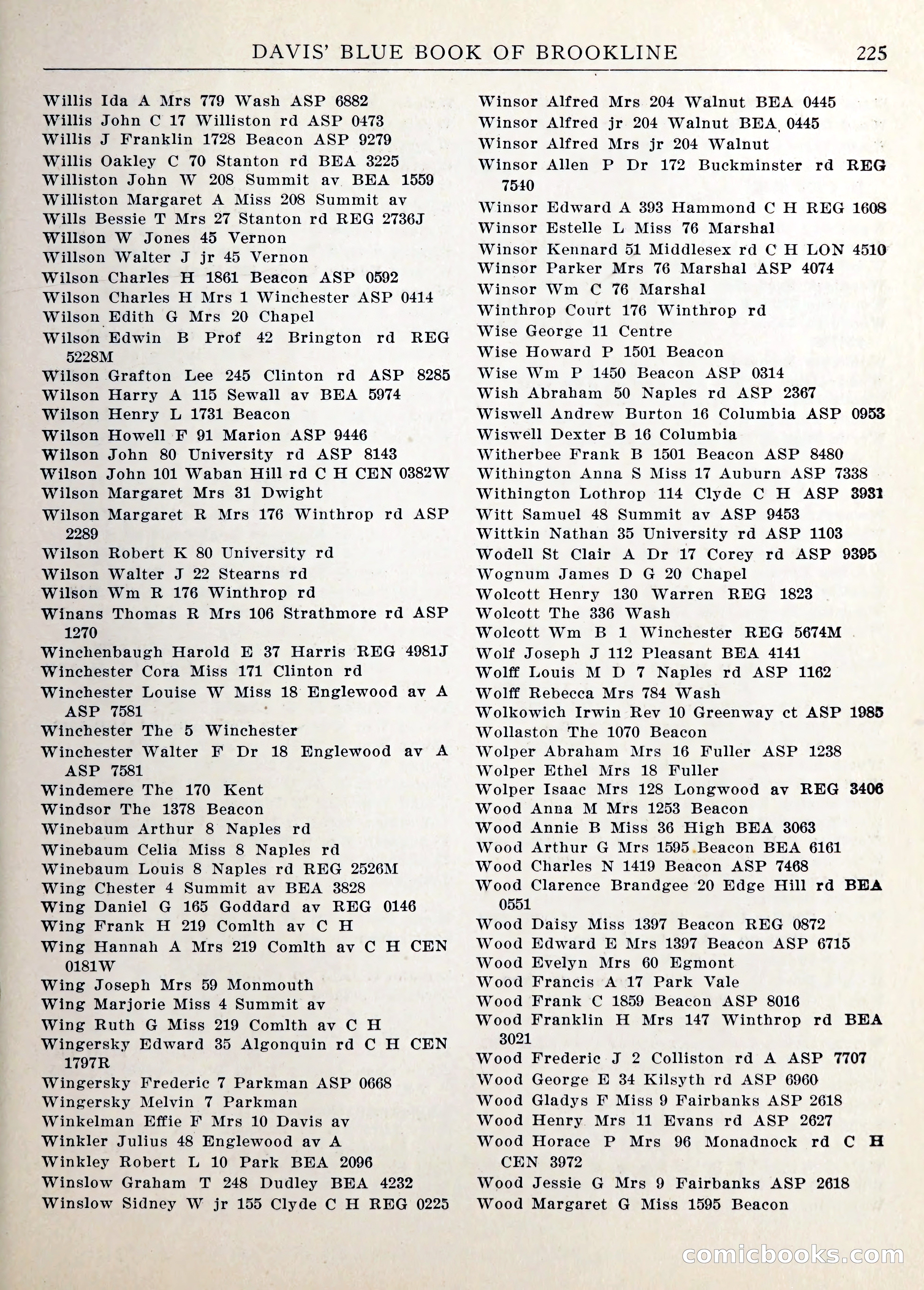 Davis' Blue Book of Brookline — page 228 of 253