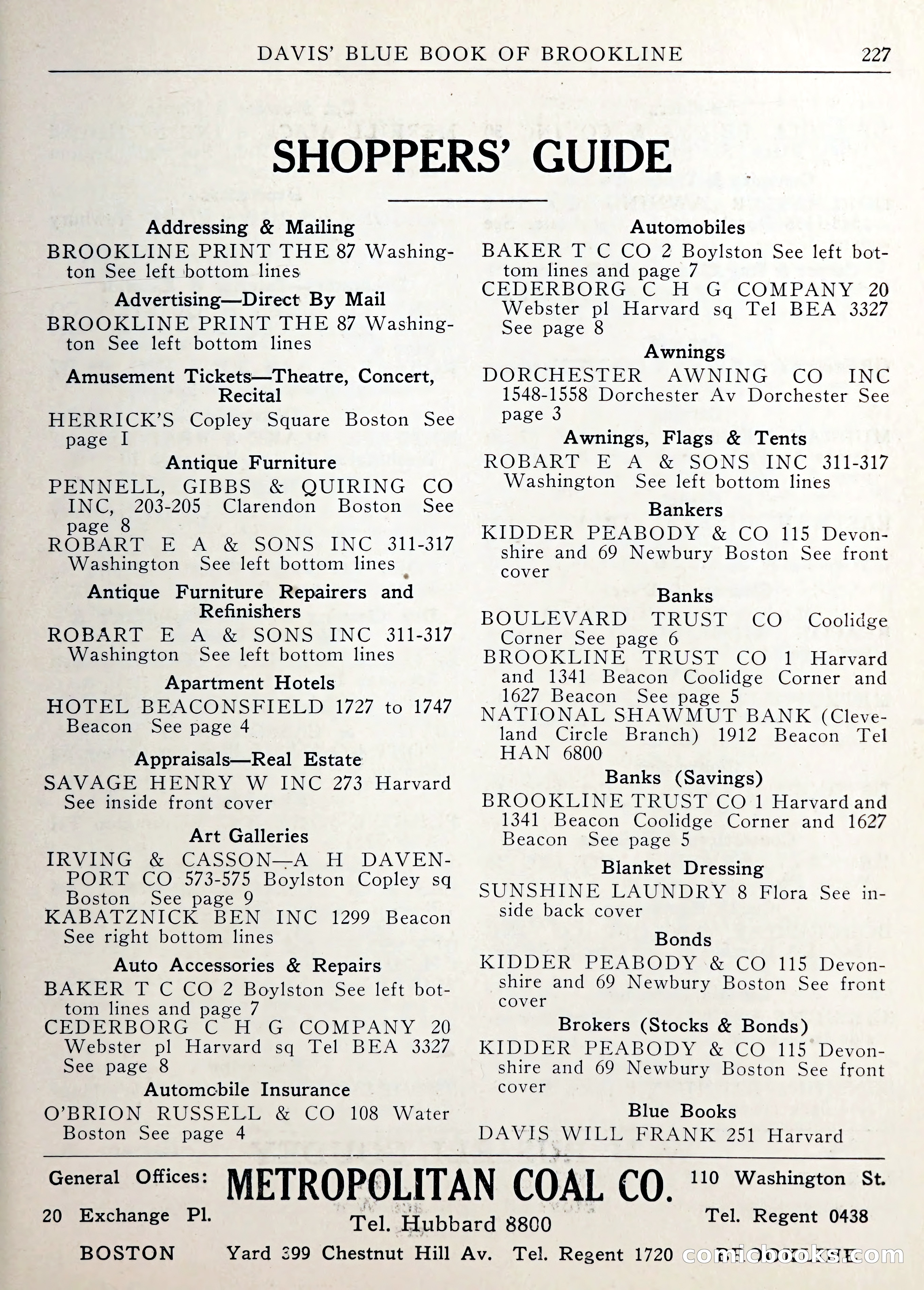 Davis' Blue Book of Brookline — page 230 of 253