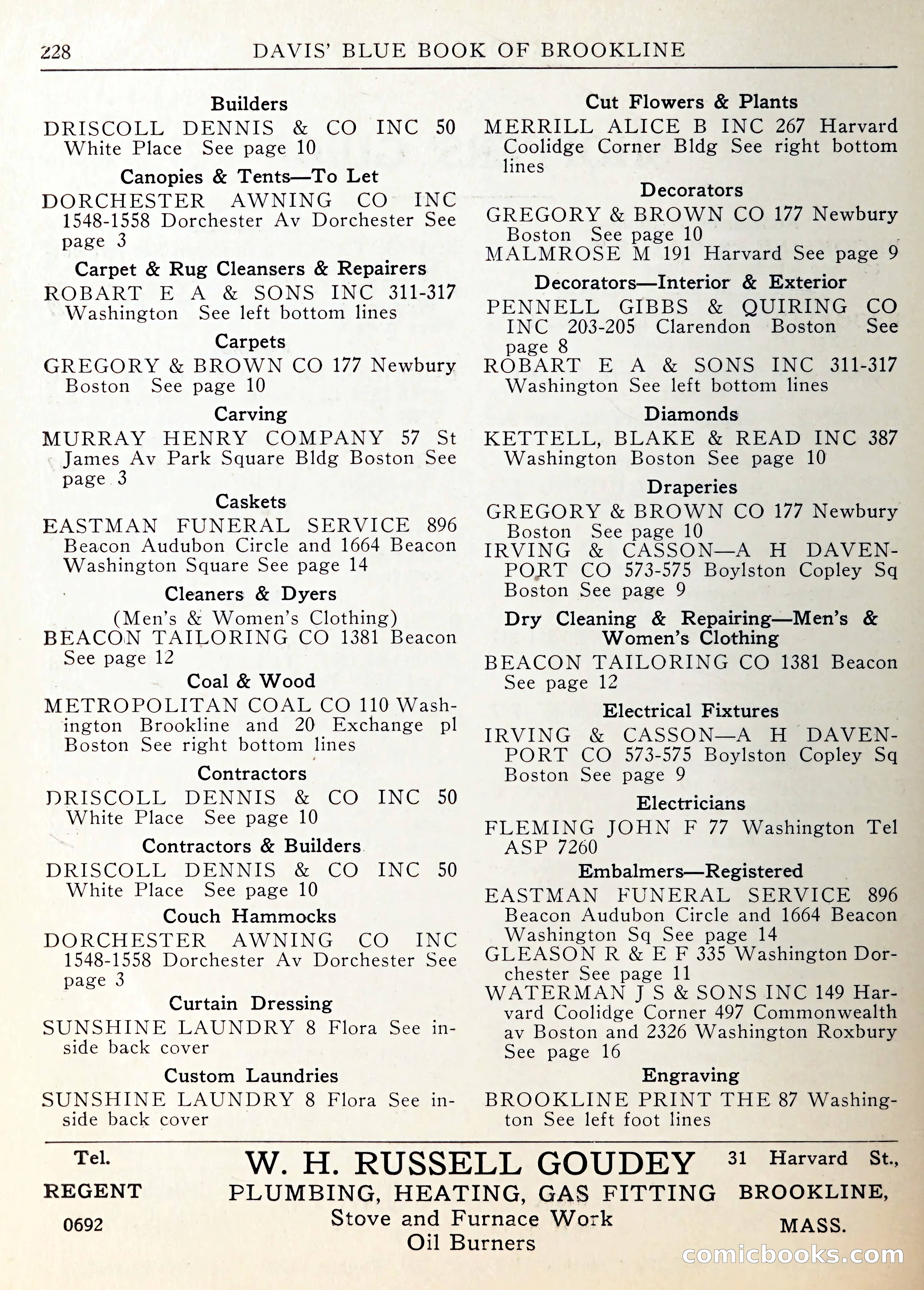 Davis' Blue Book of Brookline — page 231 of 253