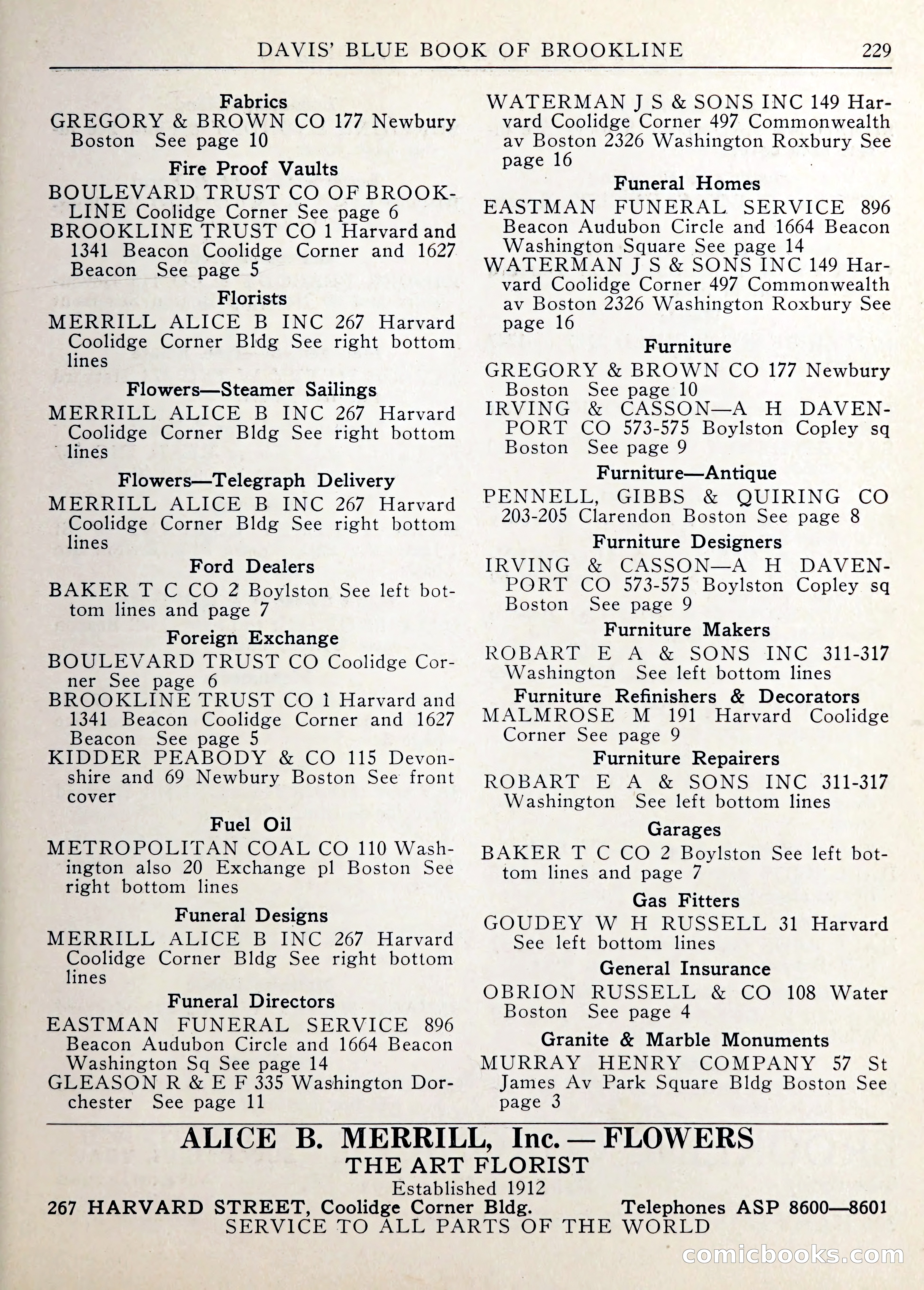 Davis' Blue Book of Brookline — page 232 of 253