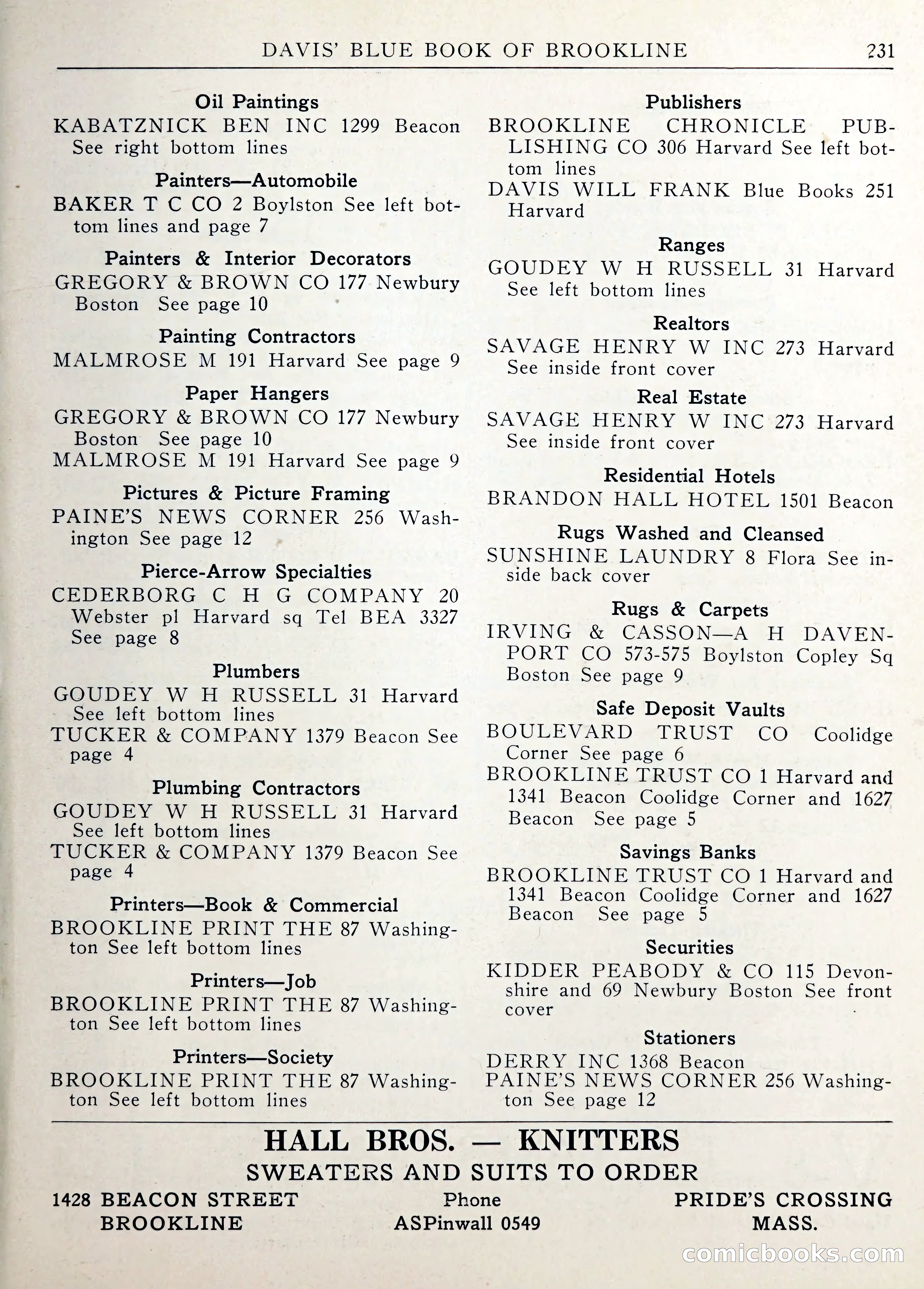 Davis' Blue Book of Brookline — page 234 of 253