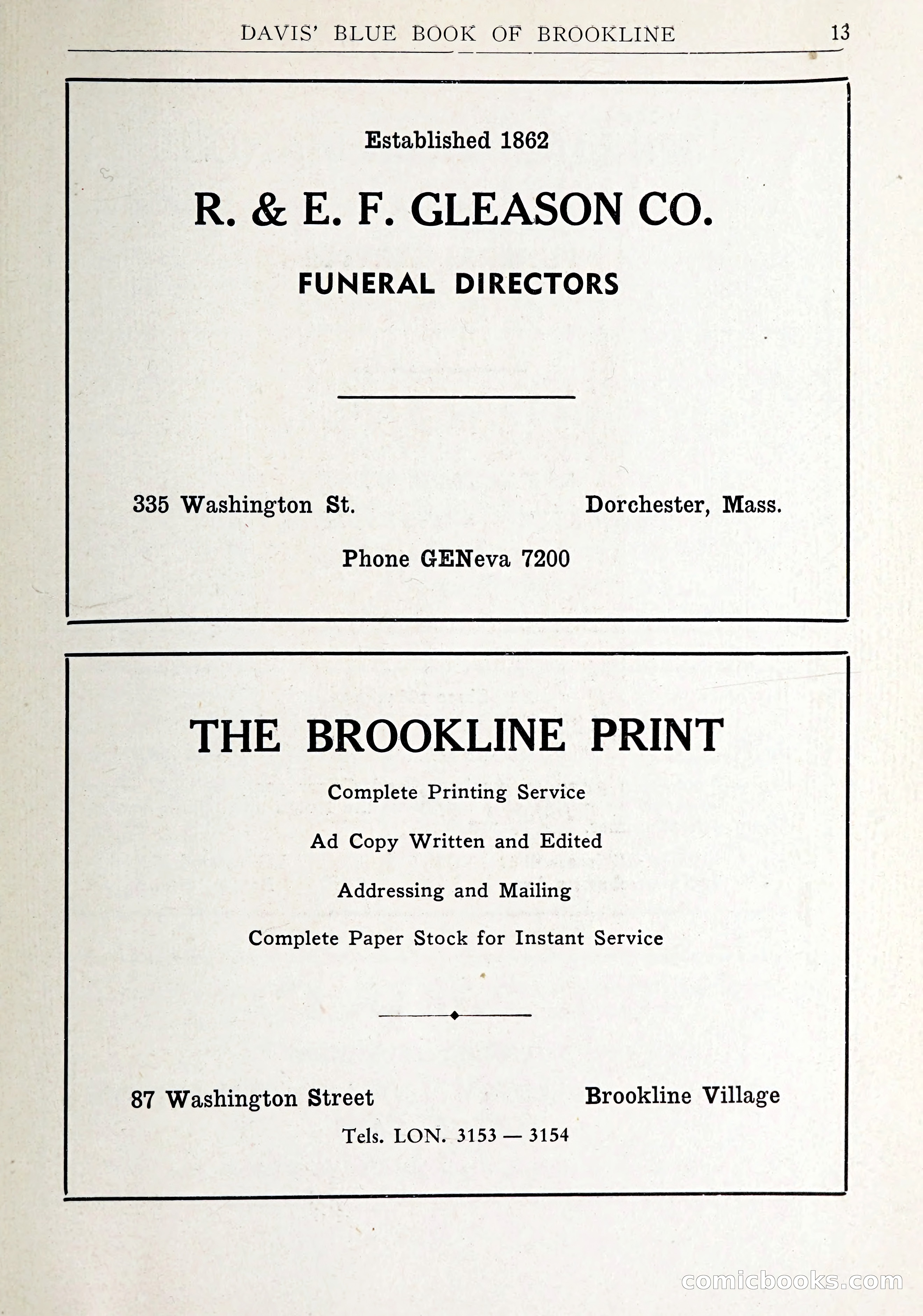Davis' Blue Book of Brookline: Wellesley and Weston — page 14 of 246