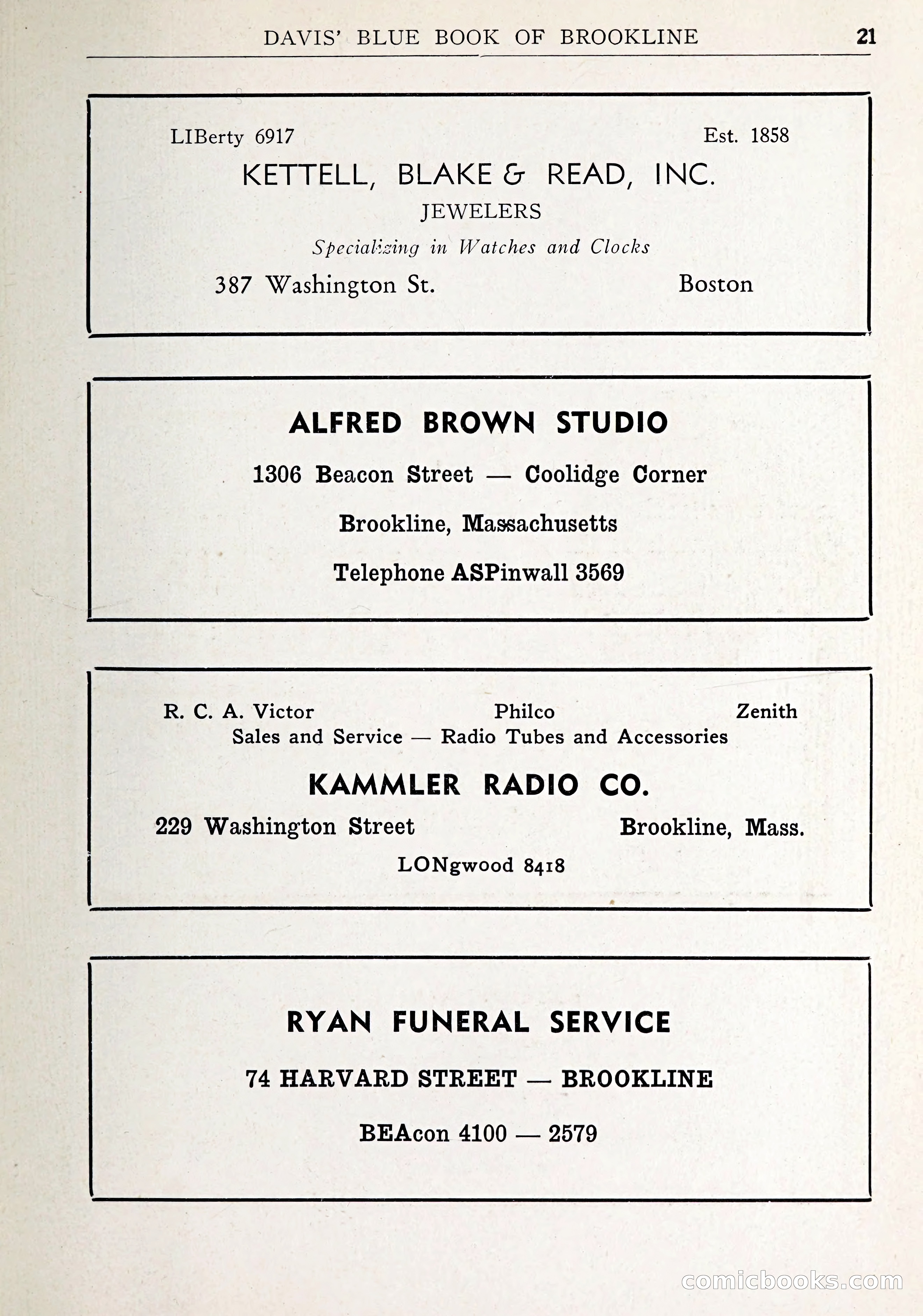 Davis' Blue Book of Brookline: Wellesley and Weston — page 22 of 246