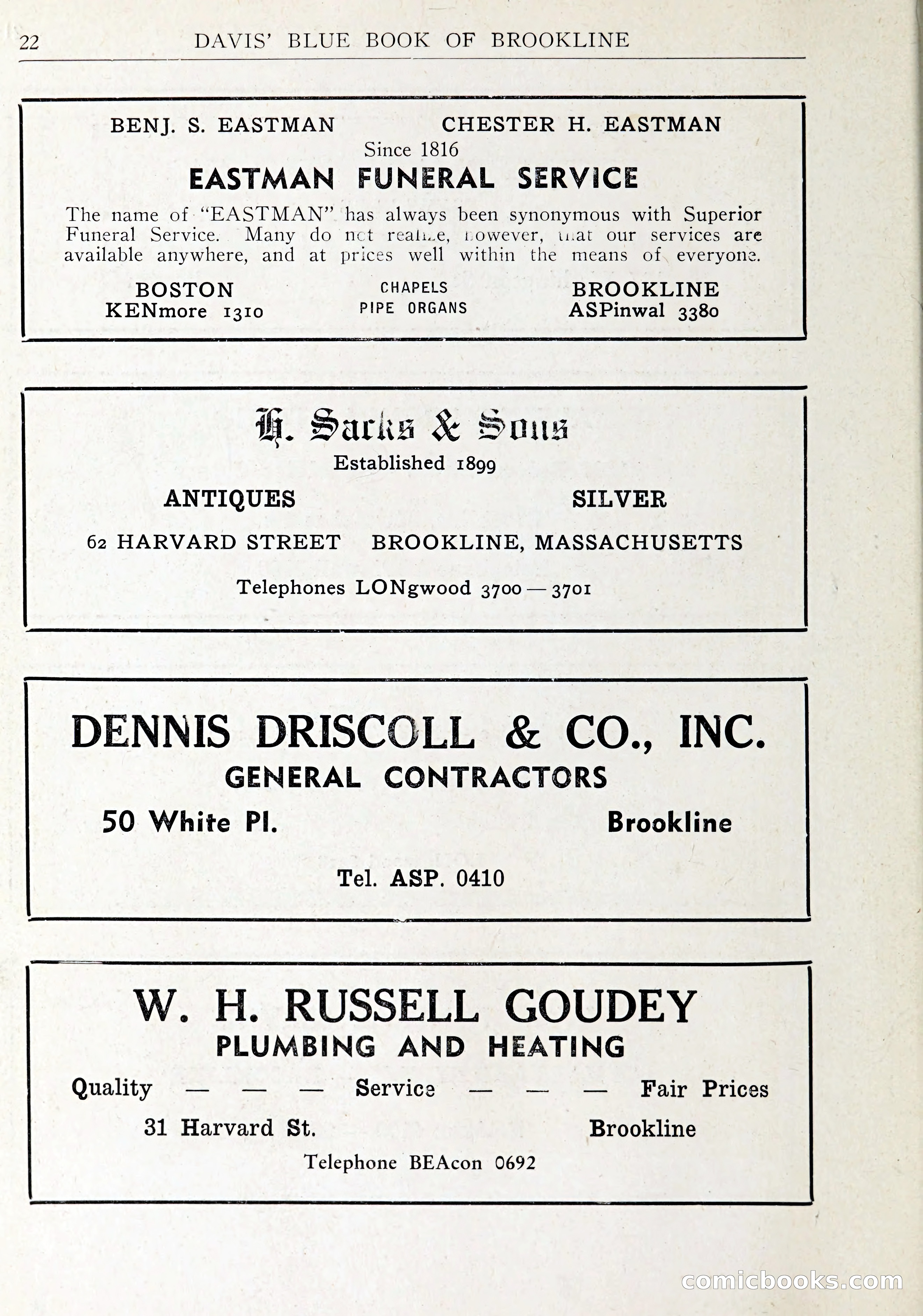 Davis' Blue Book of Brookline: Wellesley and Weston — page 23 of 246