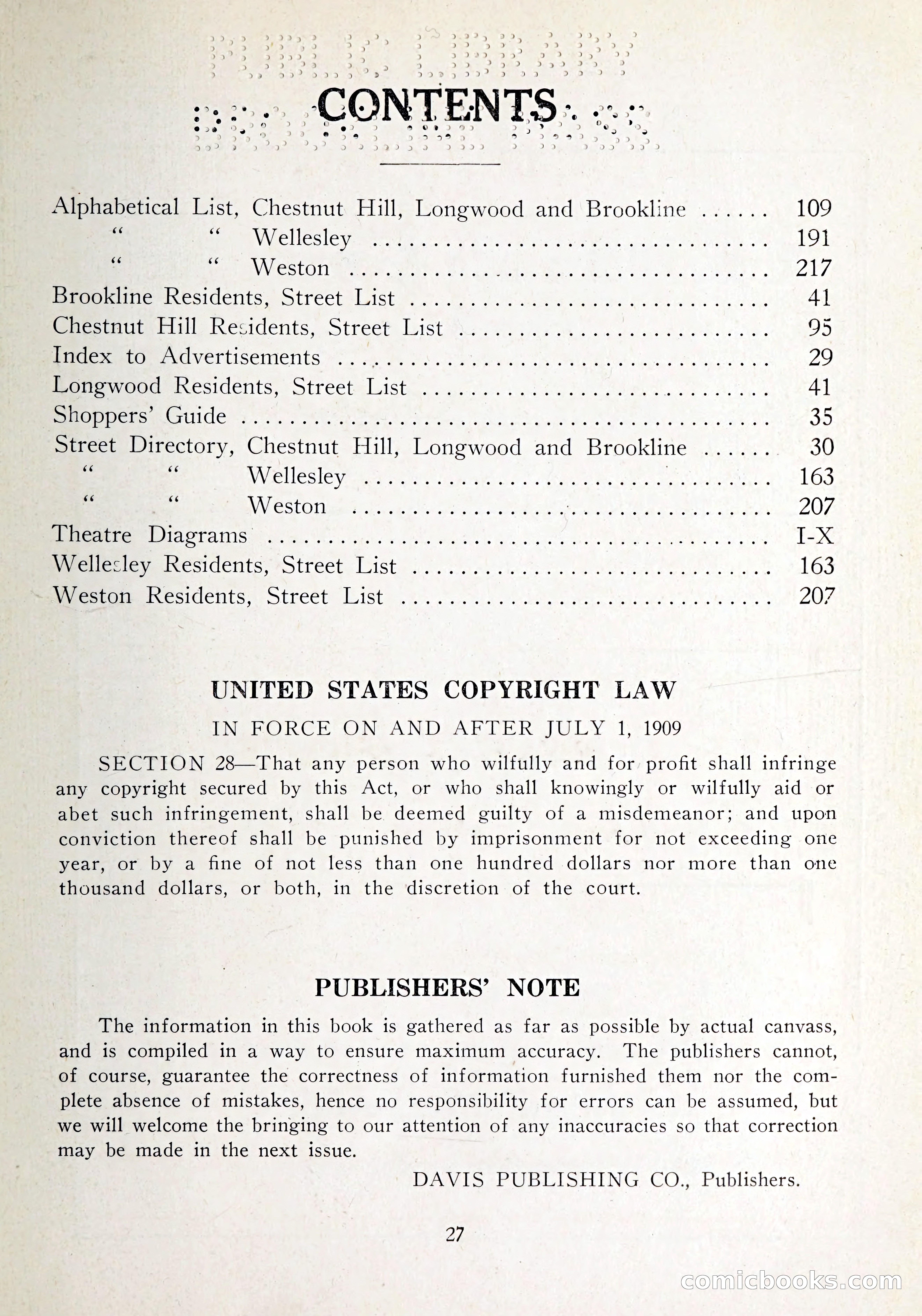 Davis' Blue Book of Brookline: Wellesley and Weston — page 30 of 246