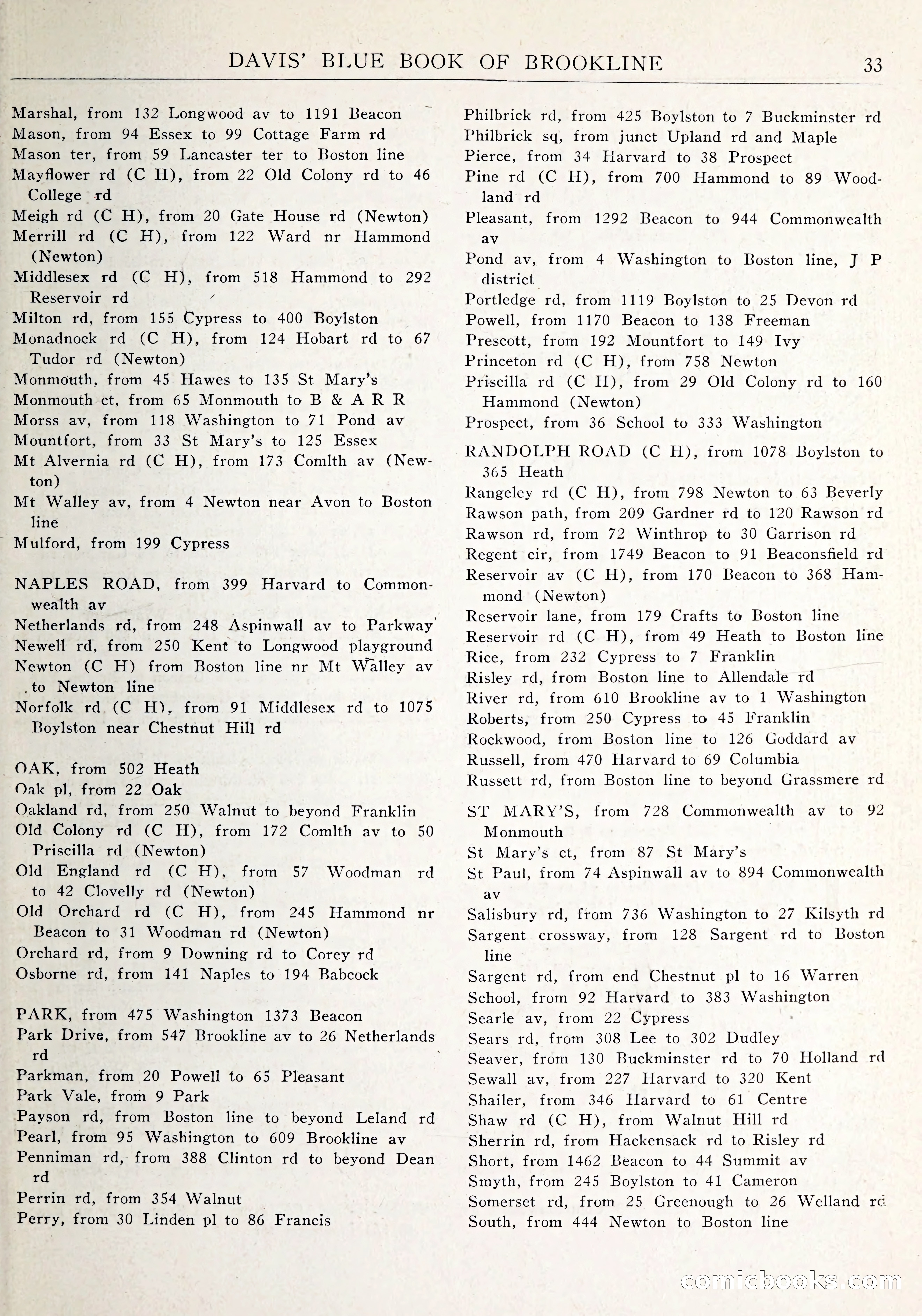 Davis' Blue Book of Brookline: Wellesley and Weston — page 36 of 246