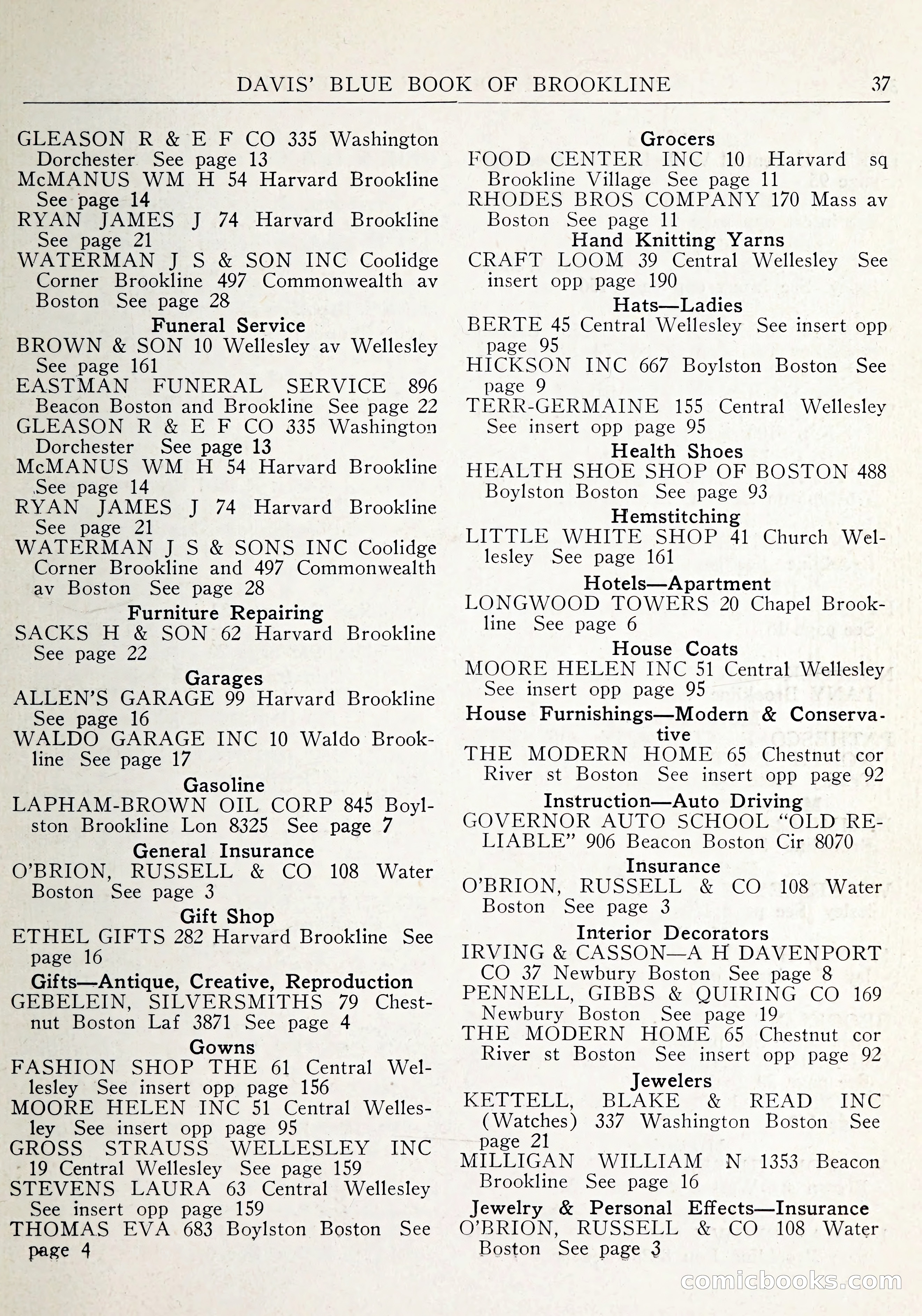 Davis' Blue Book of Brookline: Wellesley and Weston — page 40 of 246