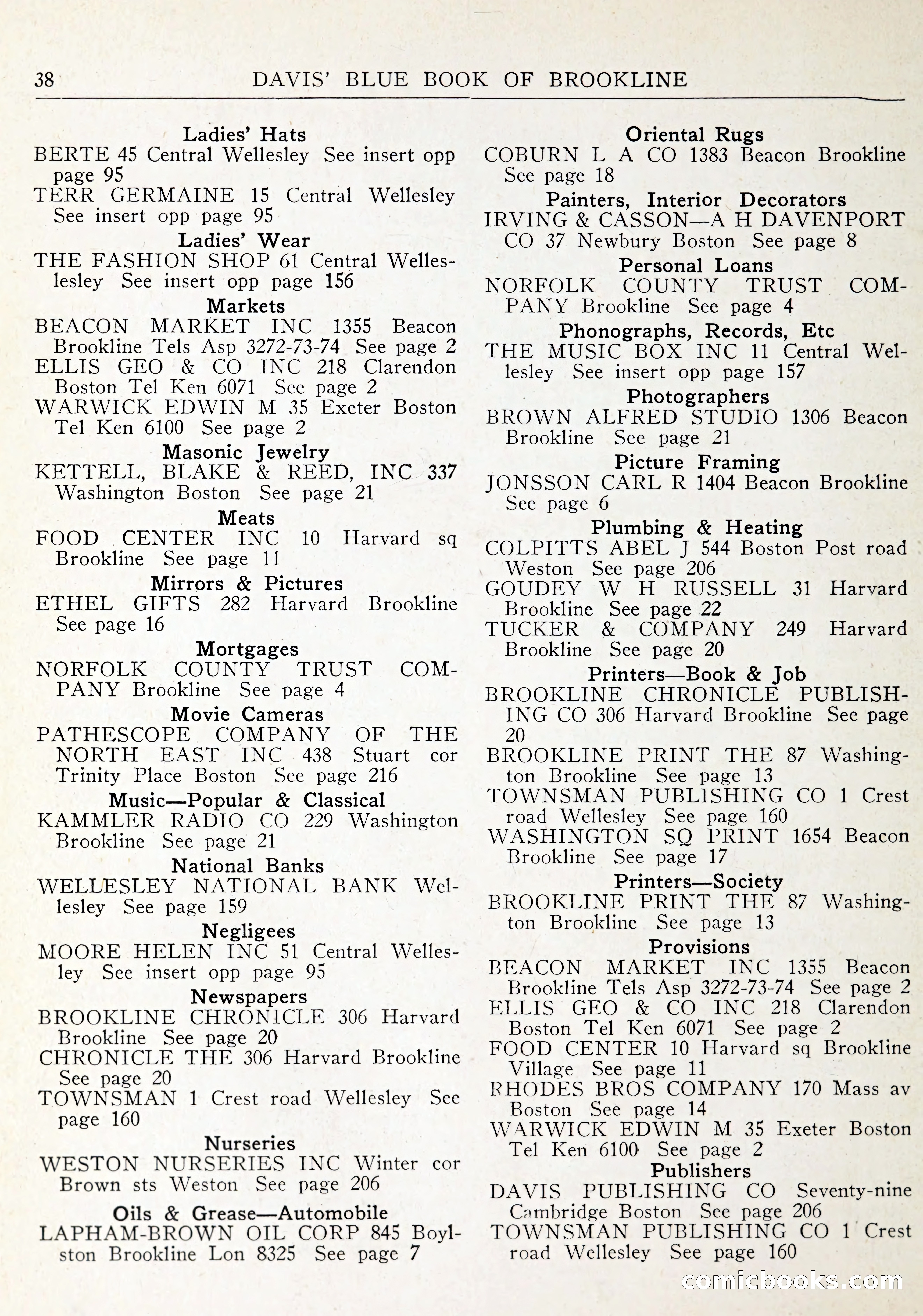 Davis' Blue Book of Brookline: Wellesley and Weston — page 41 of 246