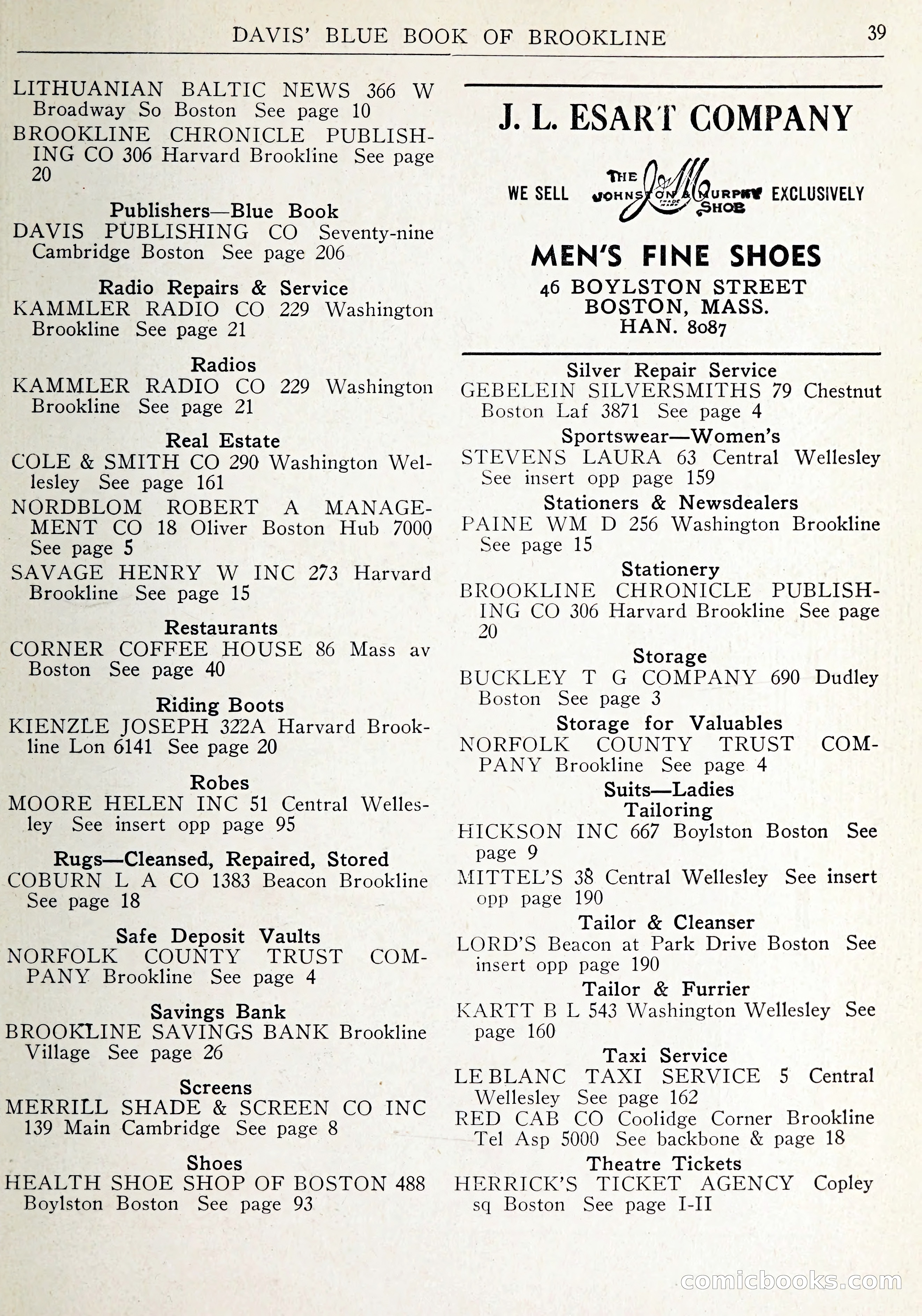 Davis' Blue Book of Brookline: Wellesley and Weston — page 42 of 246