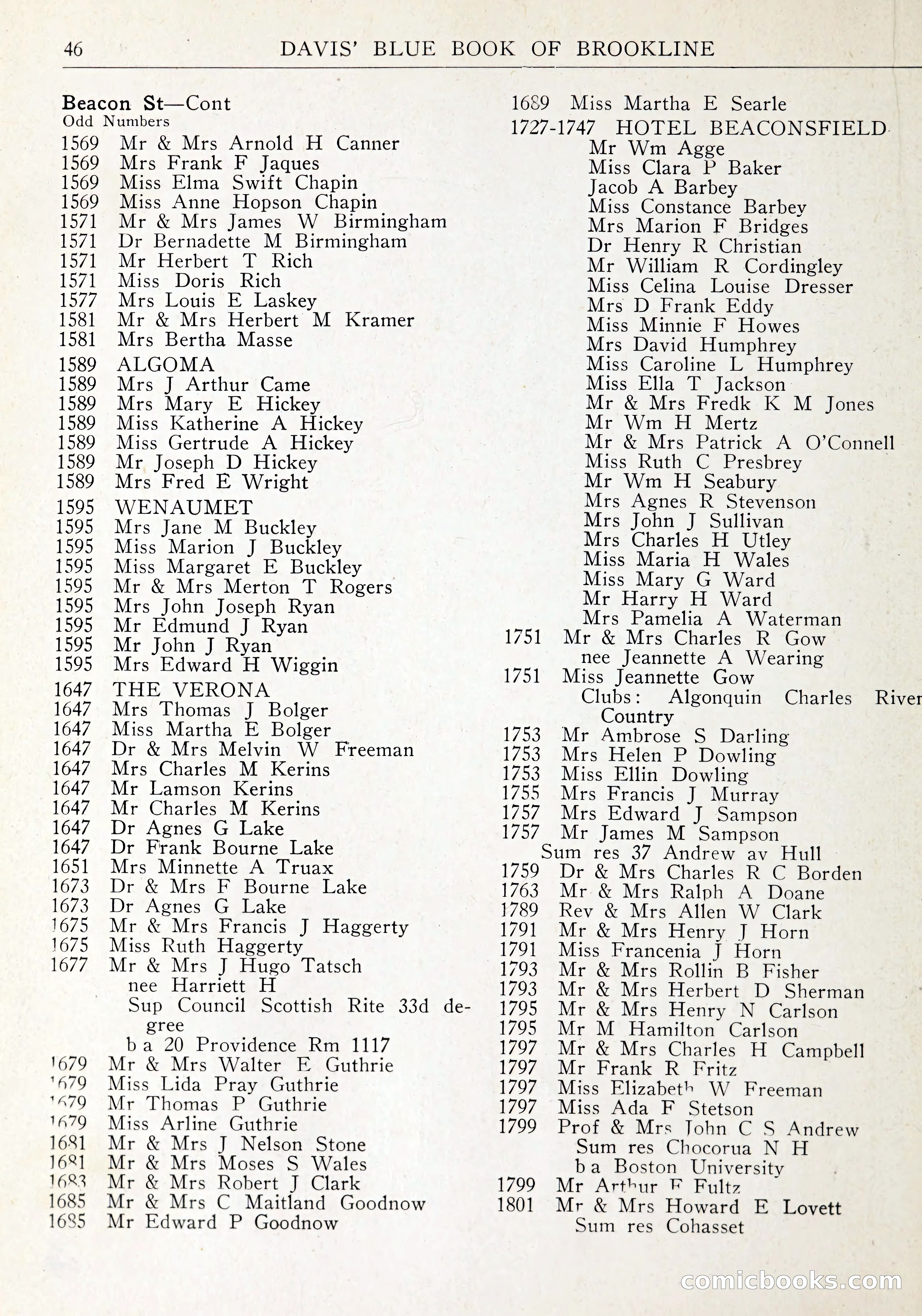 Davis' Blue Book of Brookline: Wellesley and Weston — page 49 of 246