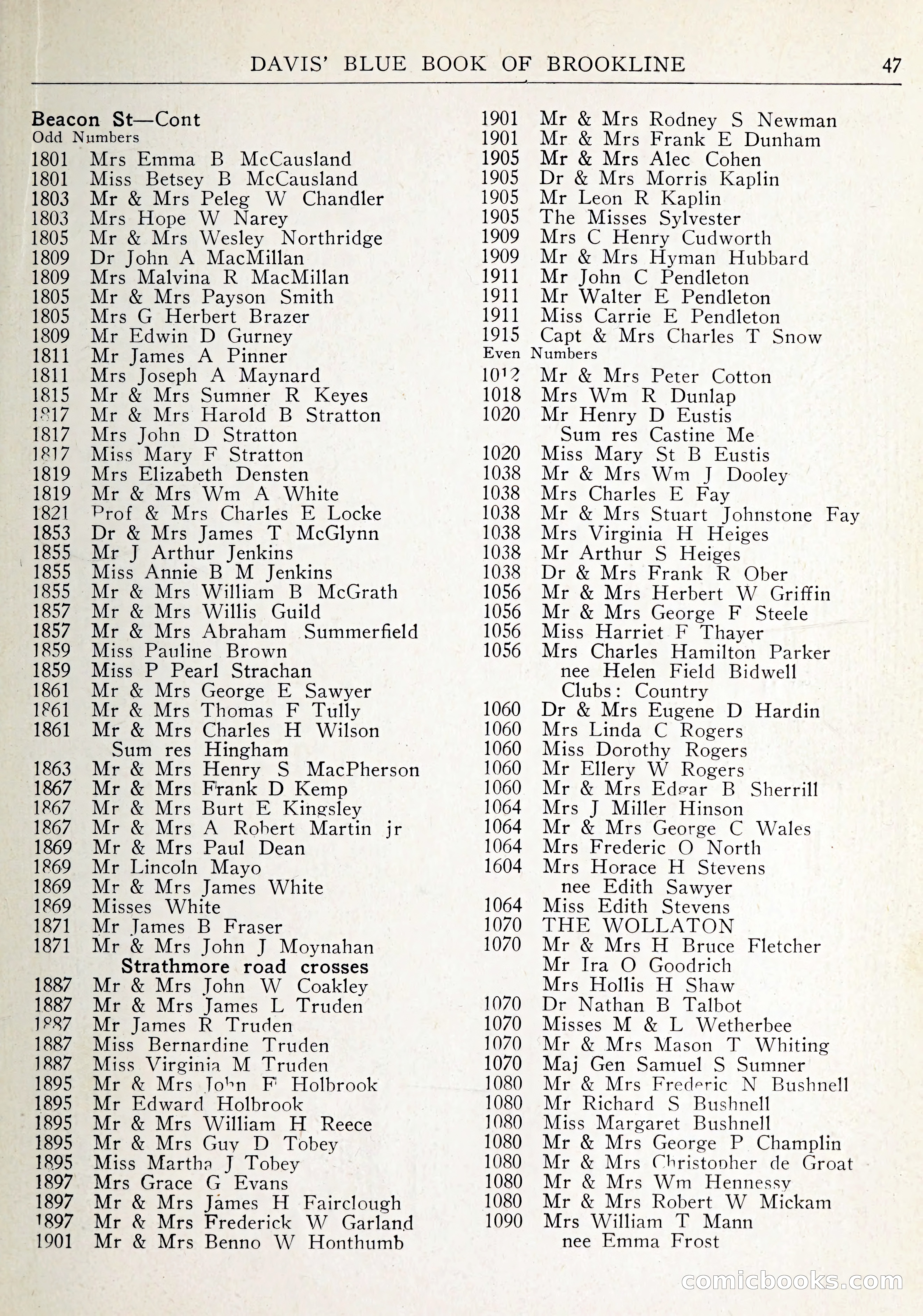 Davis' Blue Book of Brookline: Wellesley and Weston — page 50 of 246