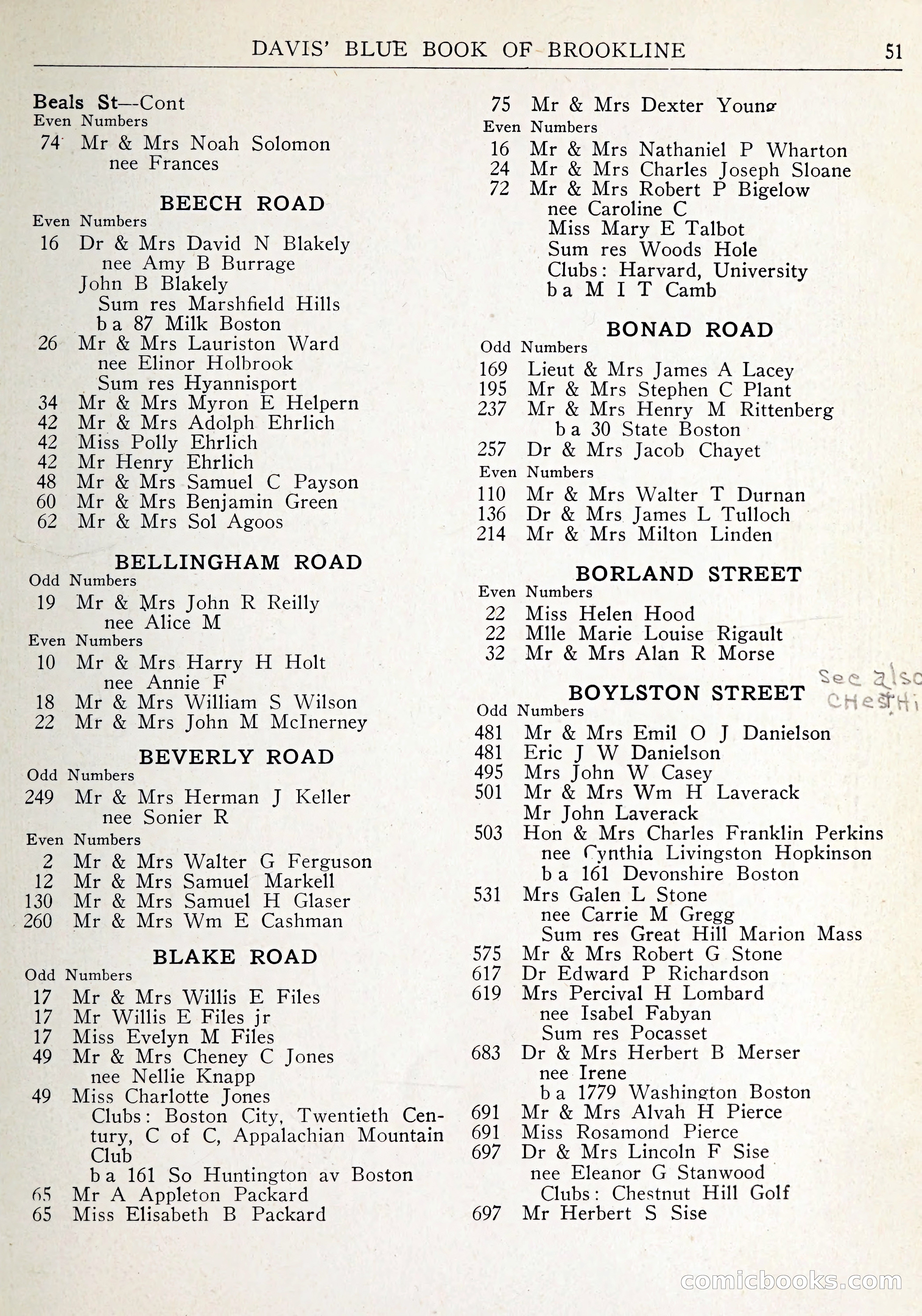 Davis' Blue Book of Brookline: Wellesley and Weston — page 54 of 246