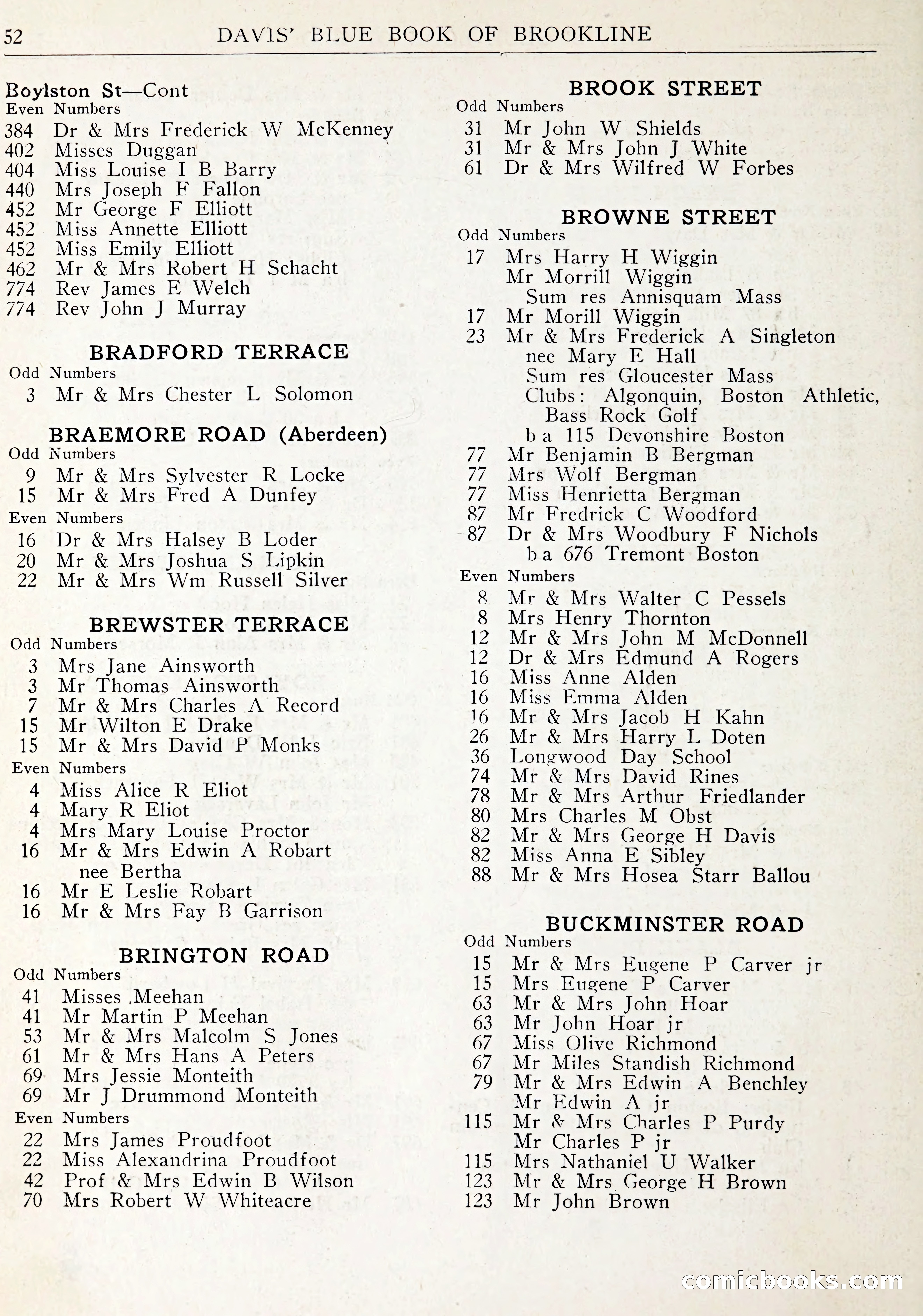 Davis' Blue Book of Brookline: Wellesley and Weston — page 55 of 246