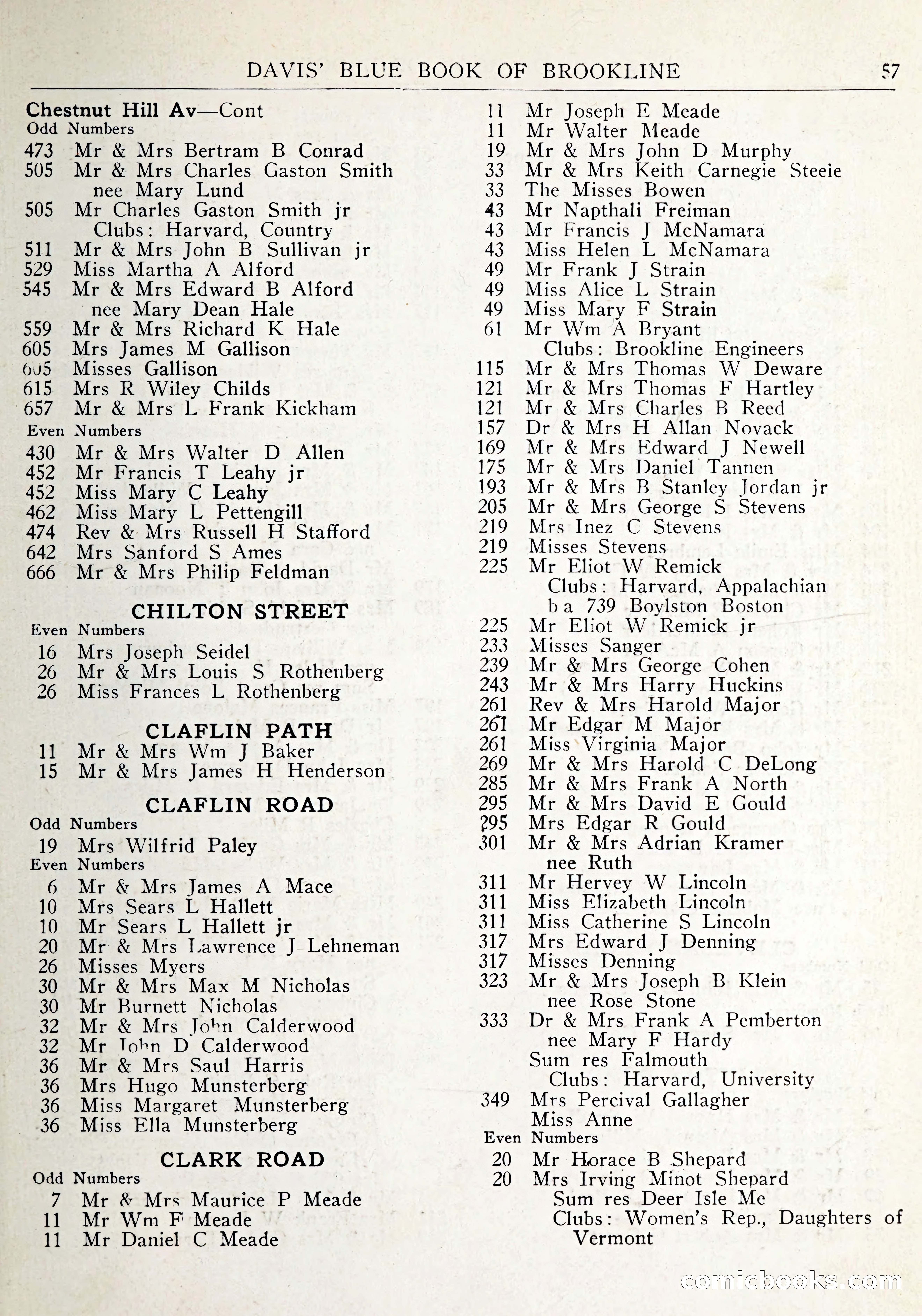 Davis' Blue Book of Brookline: Wellesley and Weston — page 60 of 246
