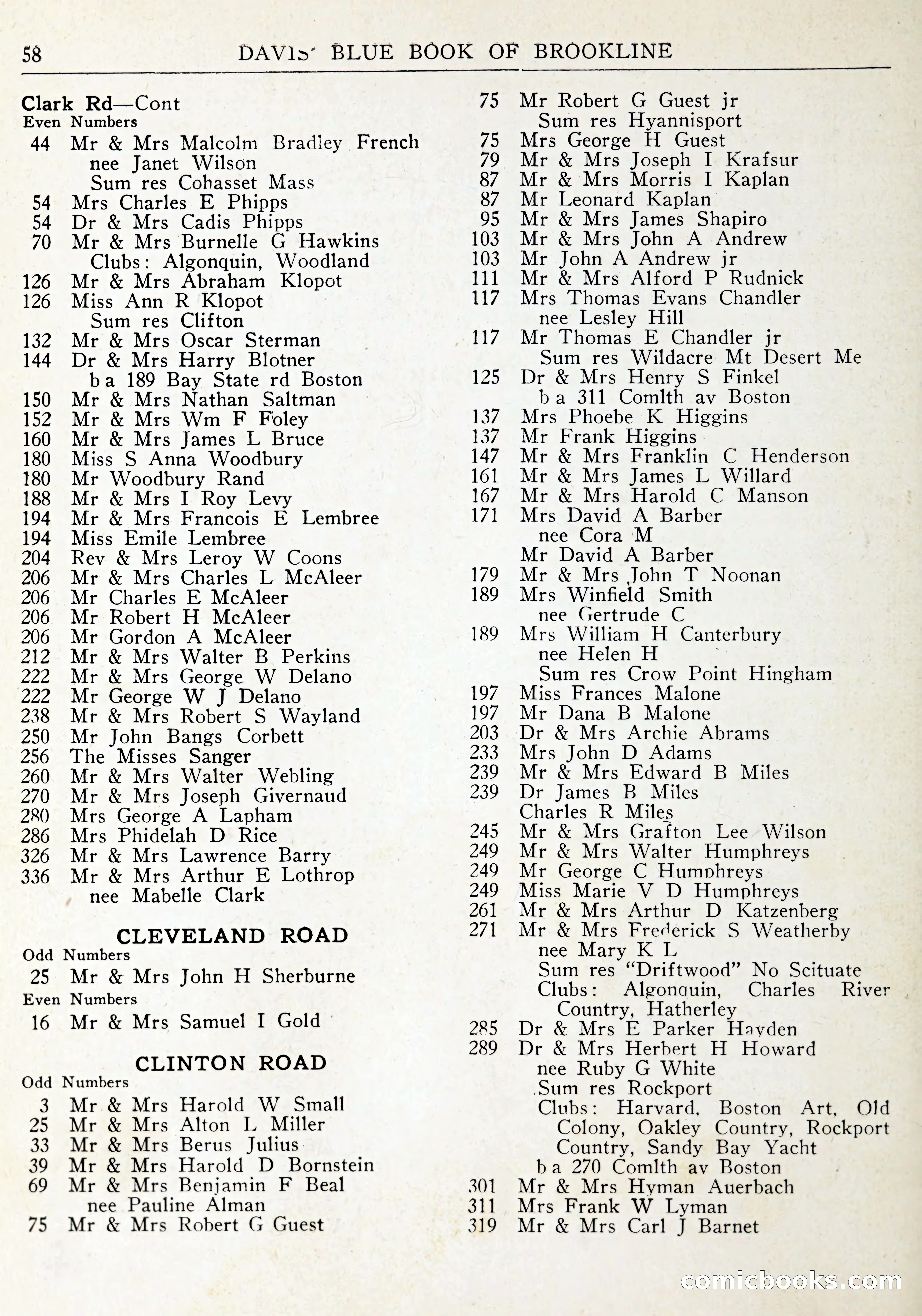 Davis' Blue Book of Brookline: Wellesley and Weston — page 61 of 246