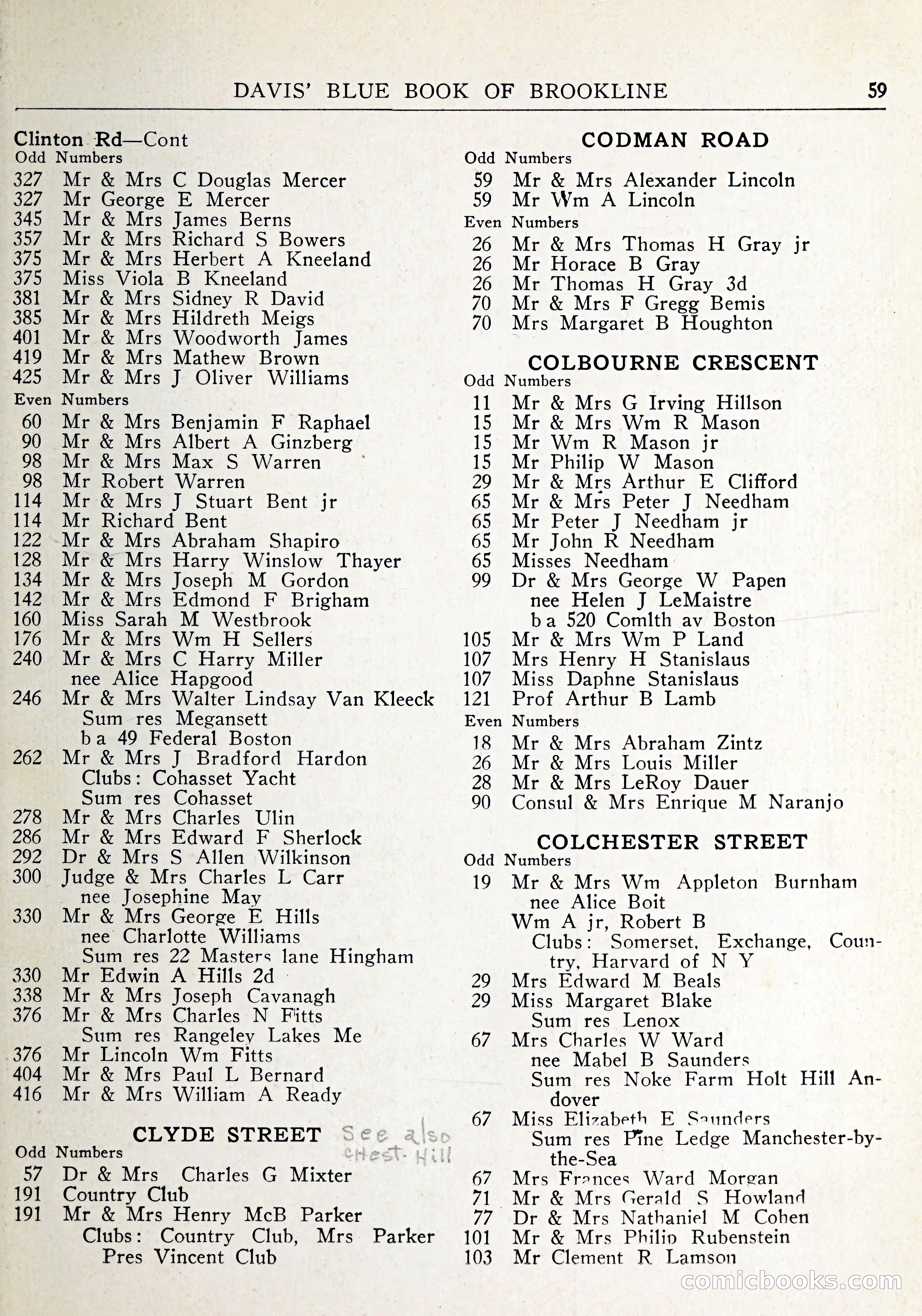 Davis' Blue Book of Brookline: Wellesley and Weston — page 62 of 246