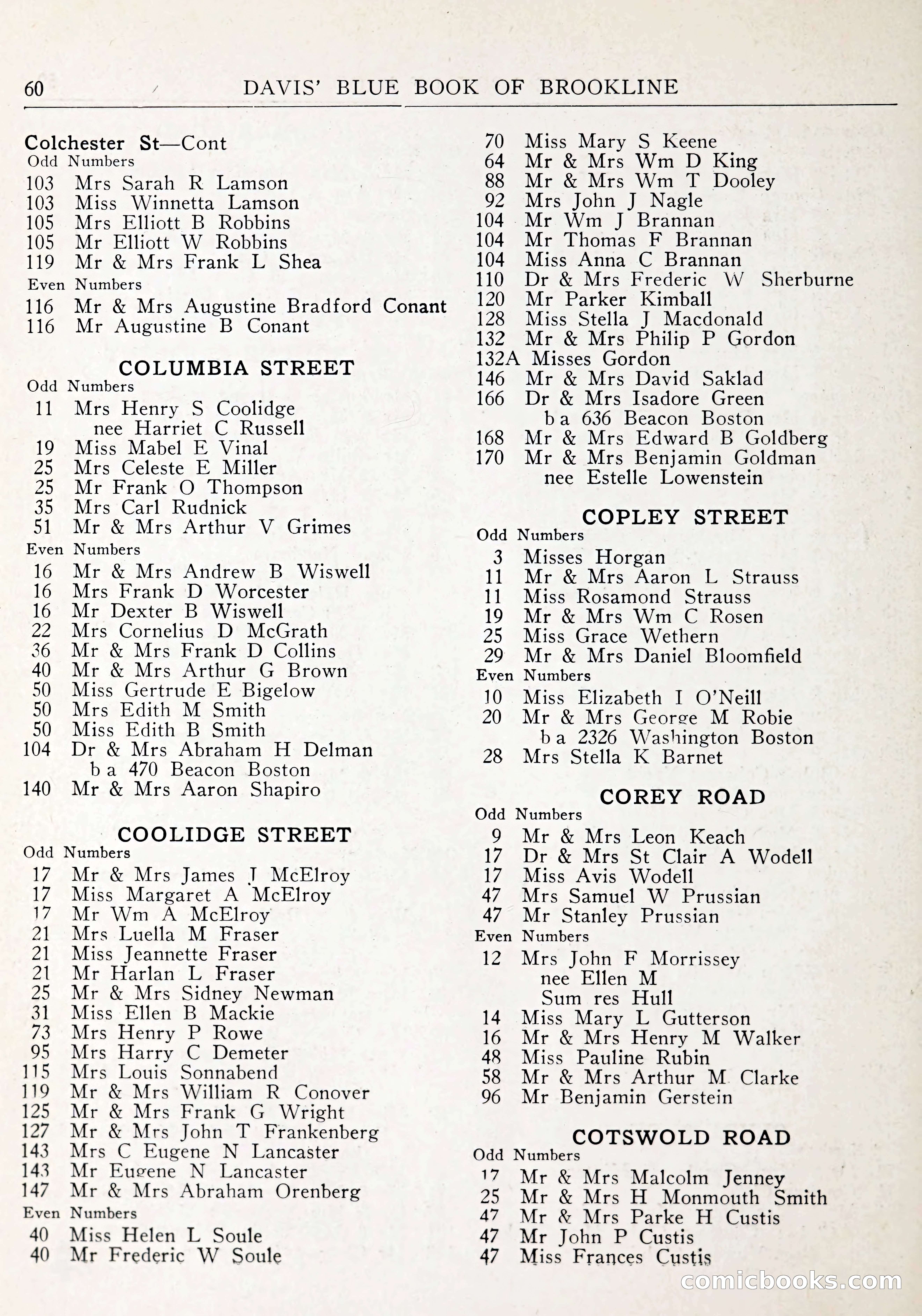 Davis' Blue Book of Brookline: Wellesley and Weston — page 63 of 246