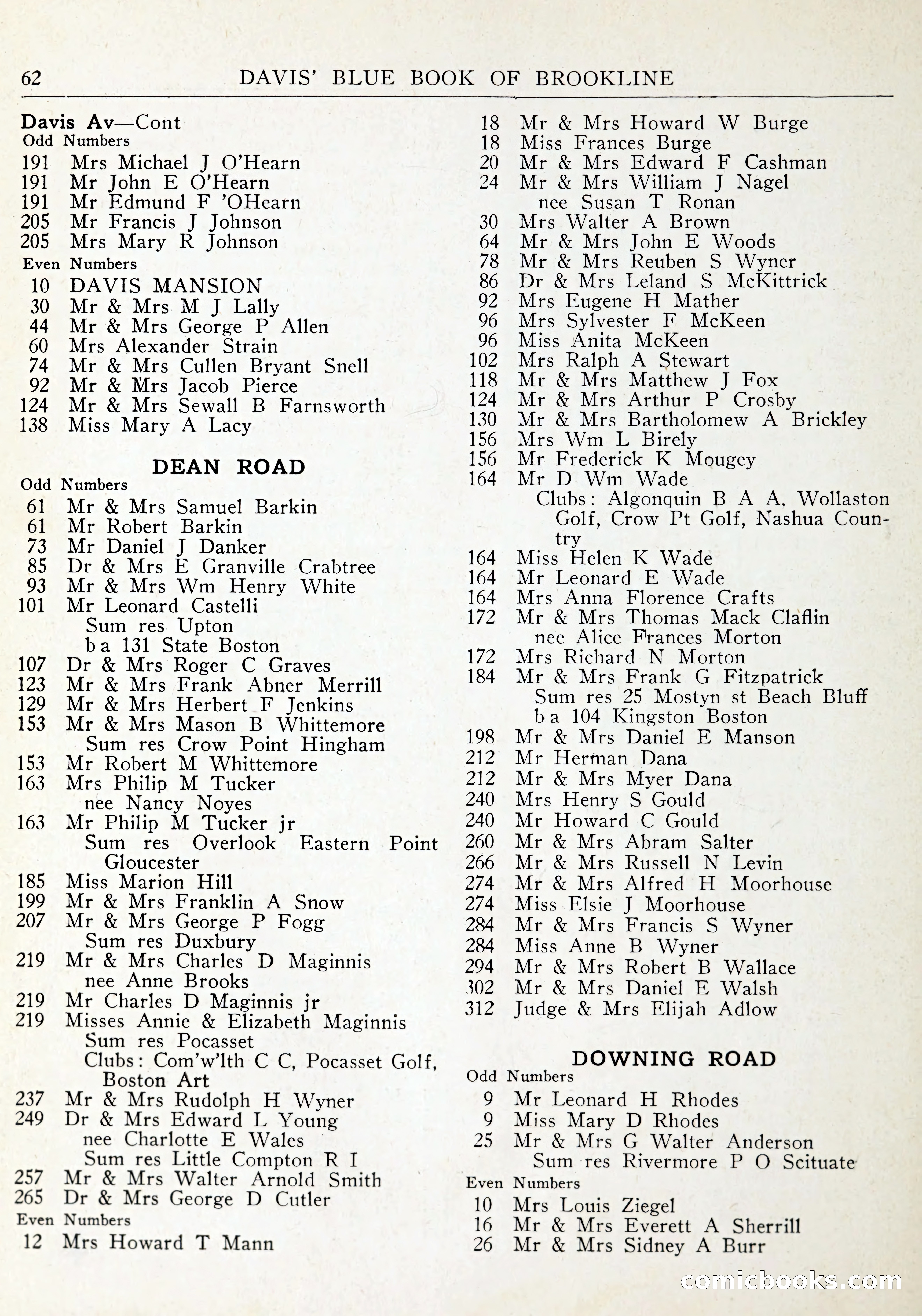 Davis' Blue Book of Brookline: Wellesley and Weston — page 65 of 246