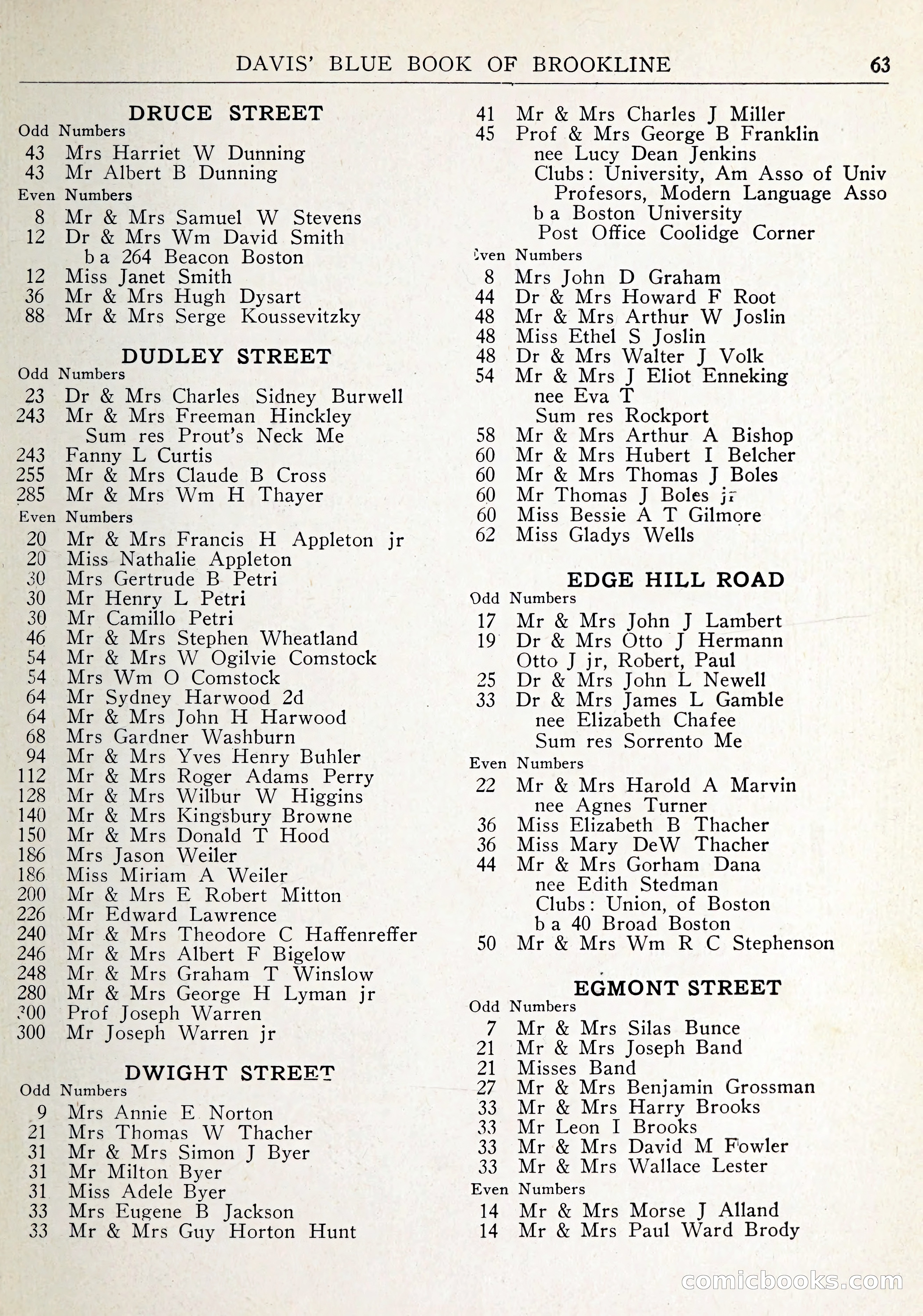 Davis' Blue Book of Brookline: Wellesley and Weston — page 66 of 246