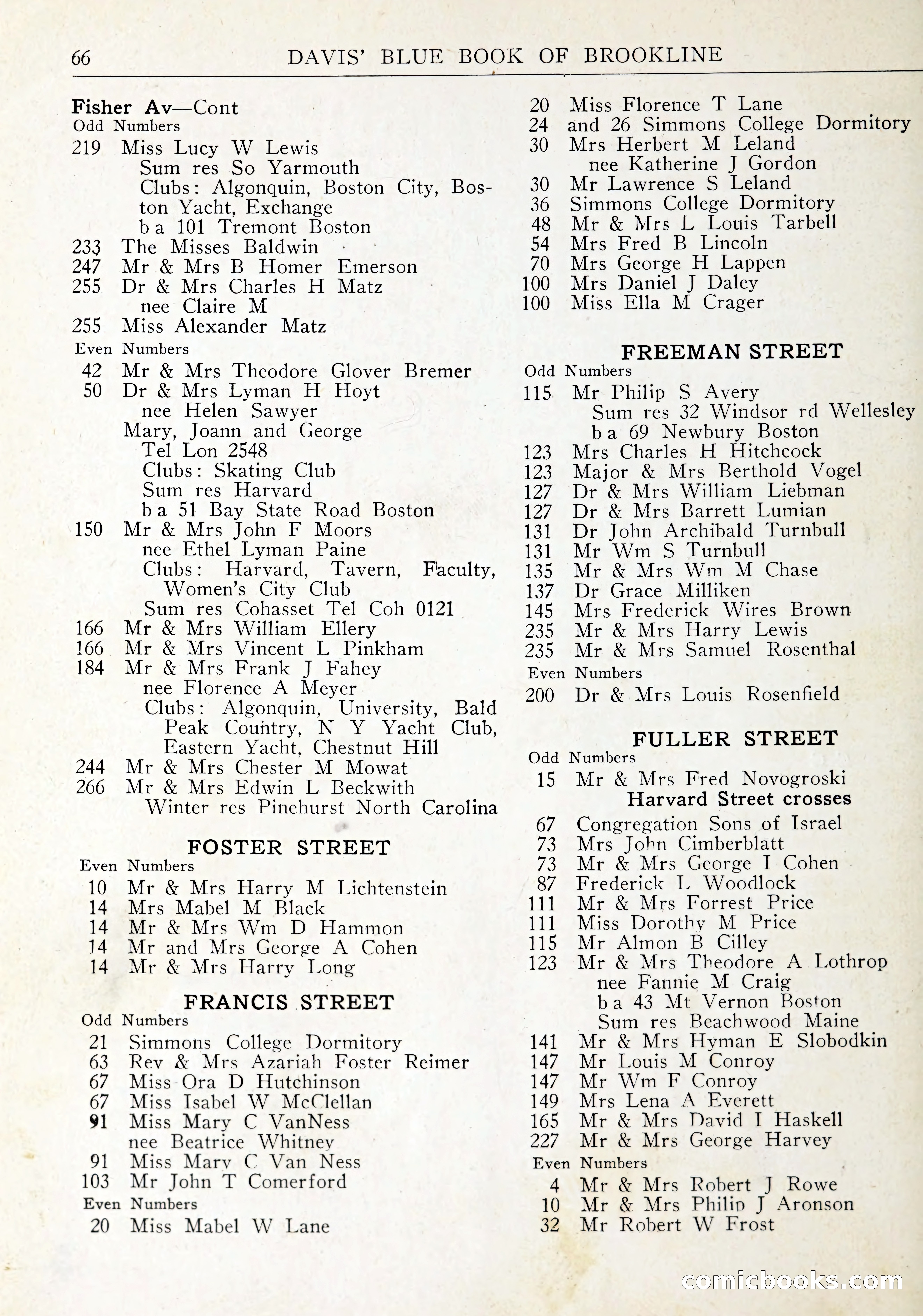 Davis' Blue Book of Brookline: Wellesley and Weston — page 69 of 246