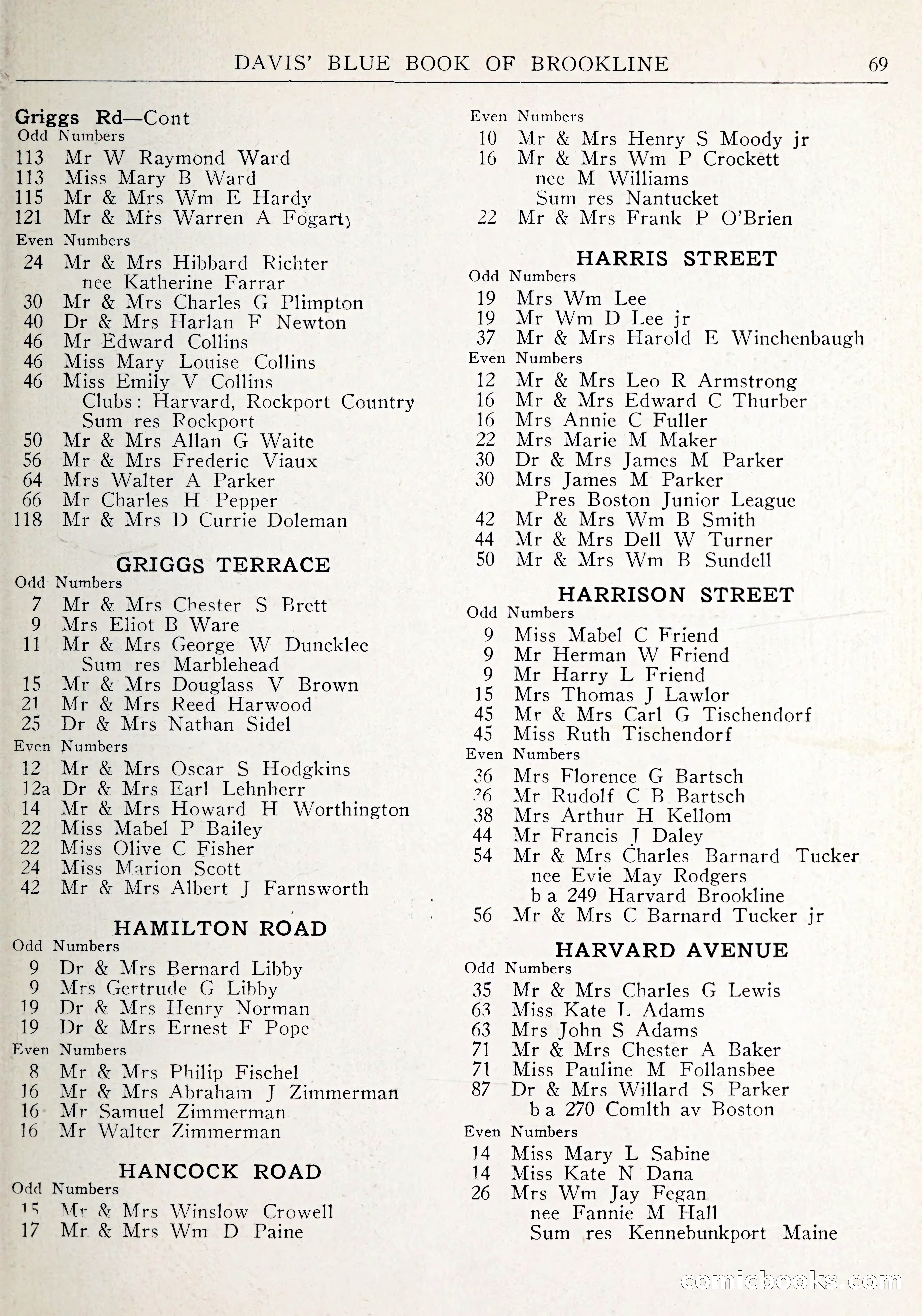 Davis' Blue Book of Brookline: Wellesley and Weston — page 72 of 246