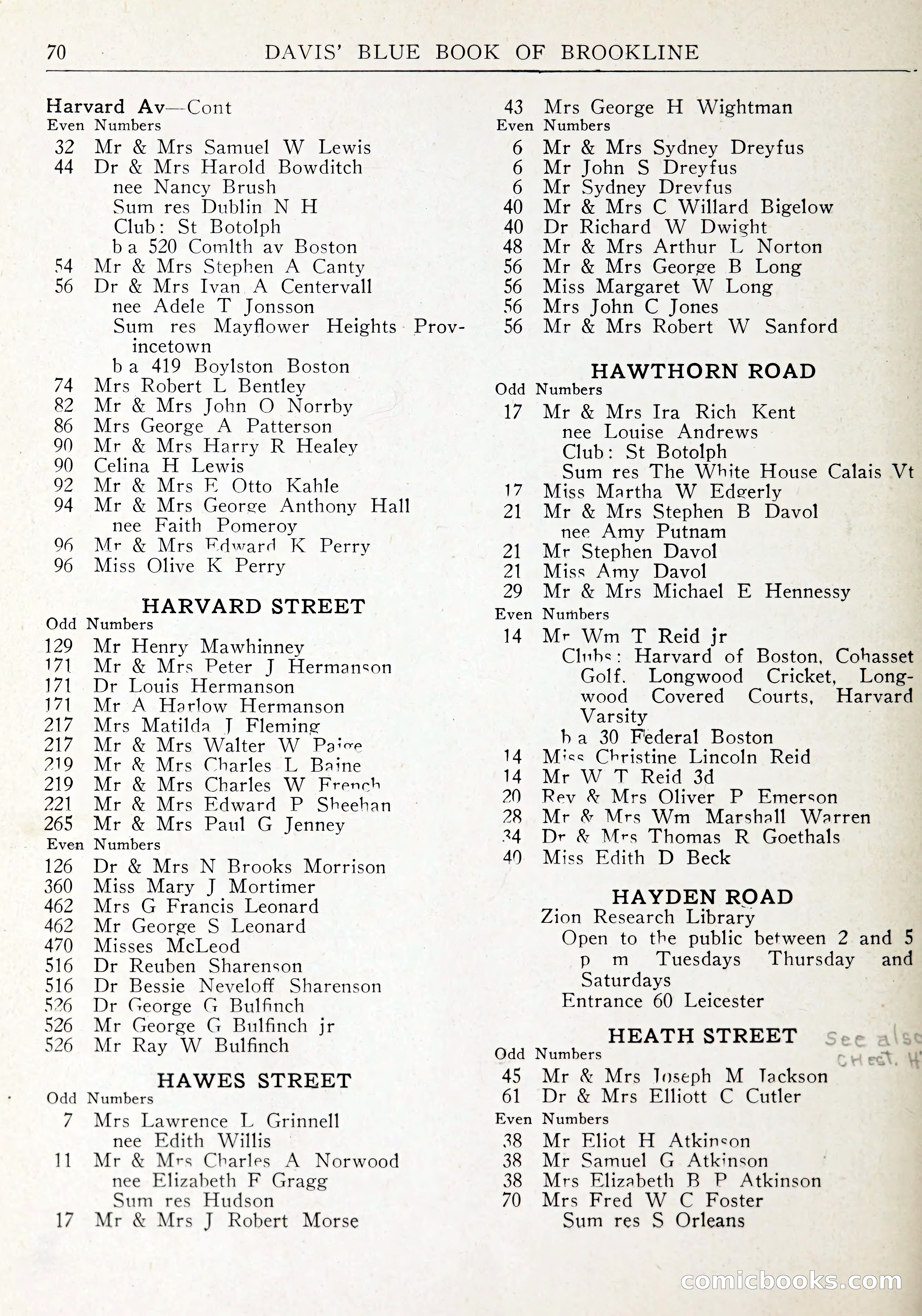 Davis' Blue Book of Brookline: Wellesley and Weston — page 73 of 246