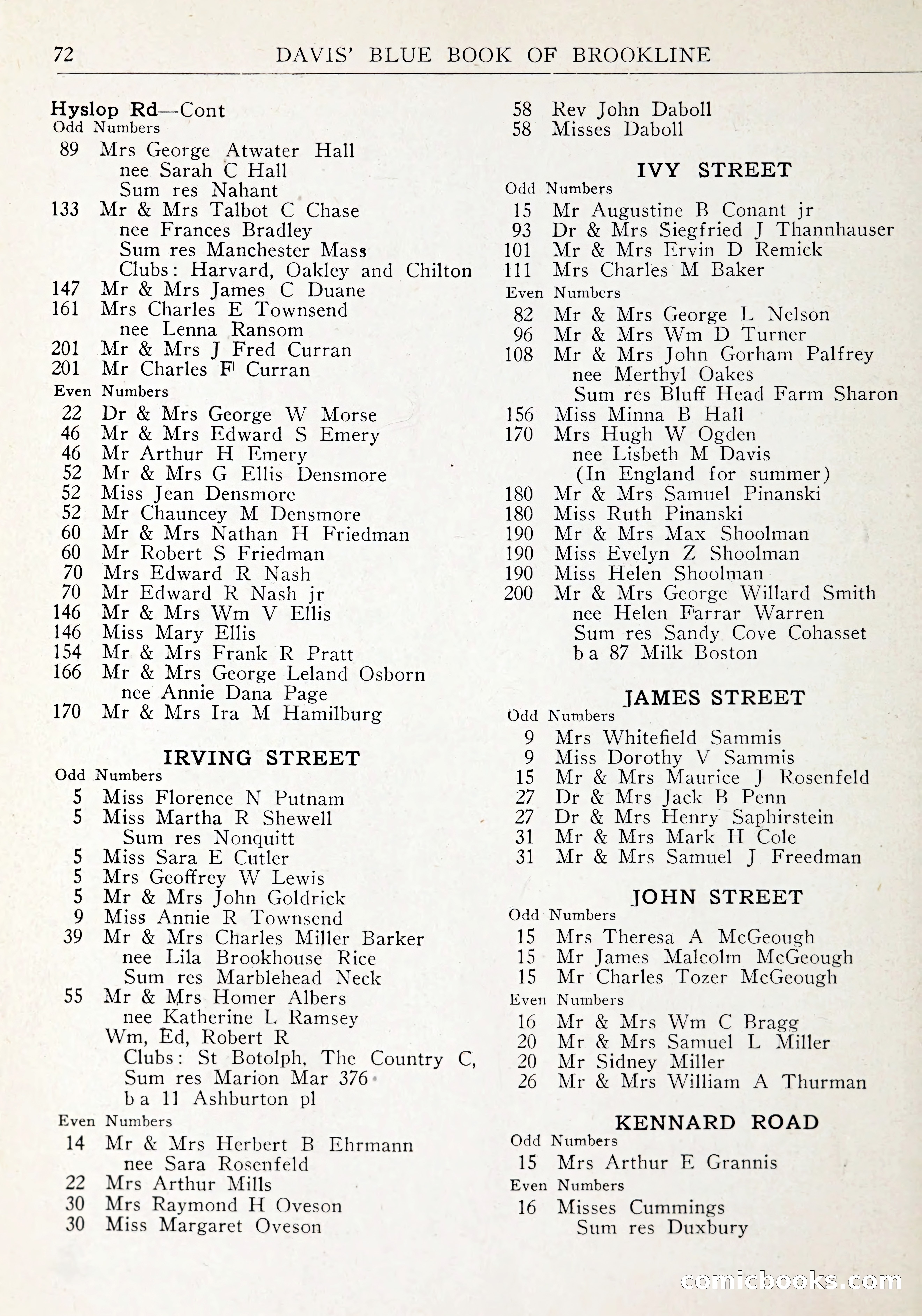 Davis' Blue Book of Brookline: Wellesley and Weston — page 75 of 246