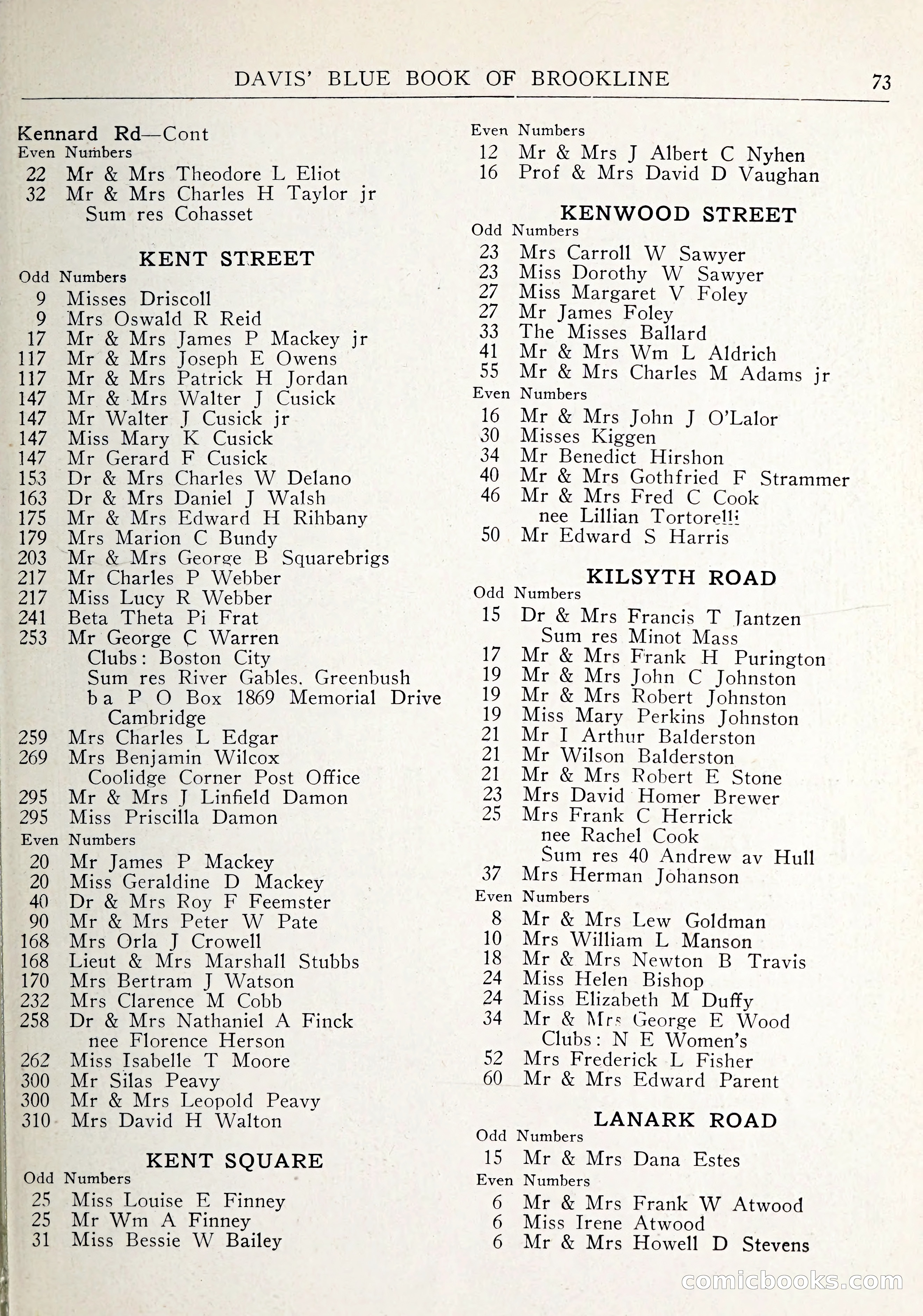 Davis' Blue Book of Brookline: Wellesley and Weston — page 76 of 246