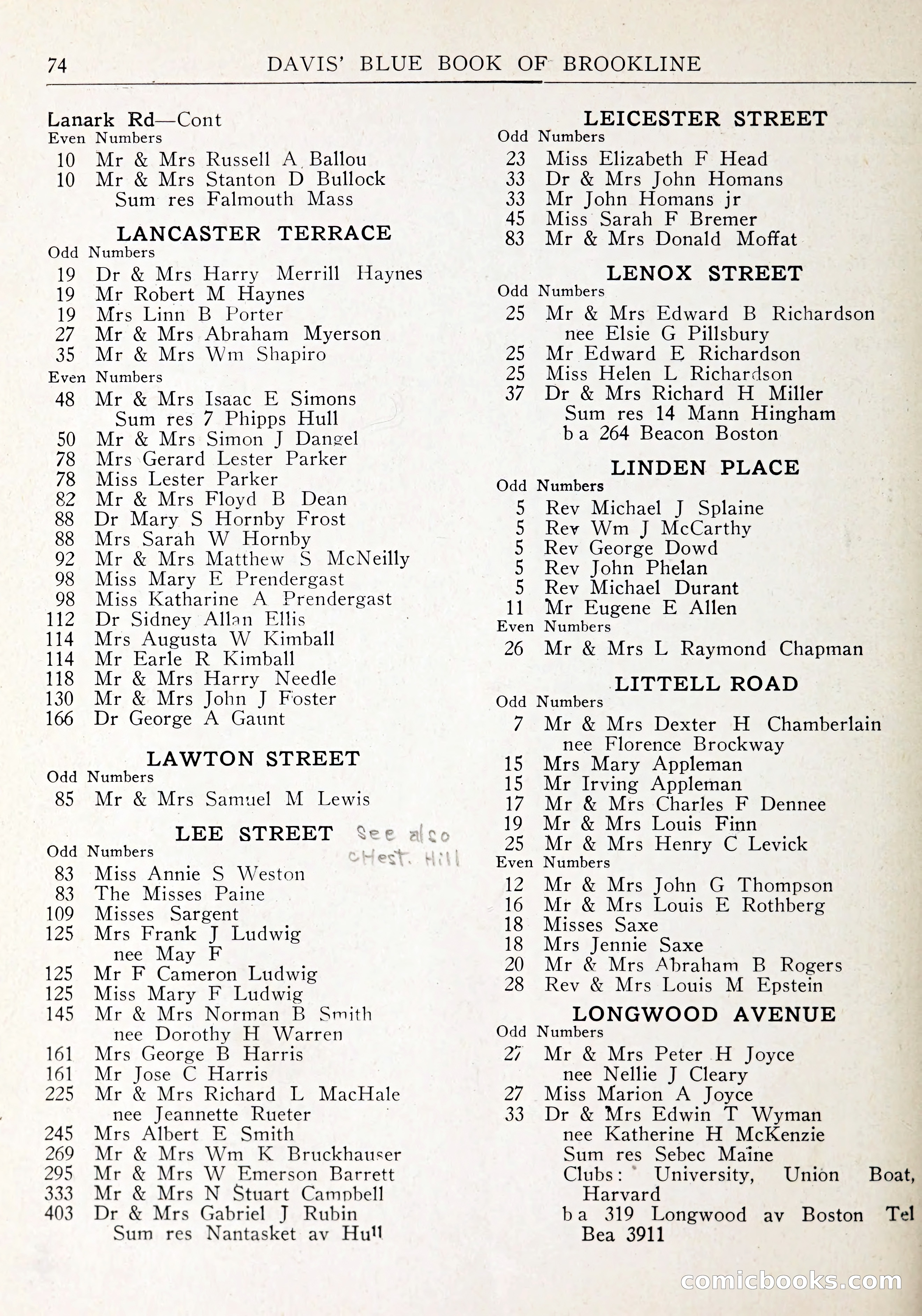 Davis' Blue Book of Brookline: Wellesley and Weston — page 77 of 246