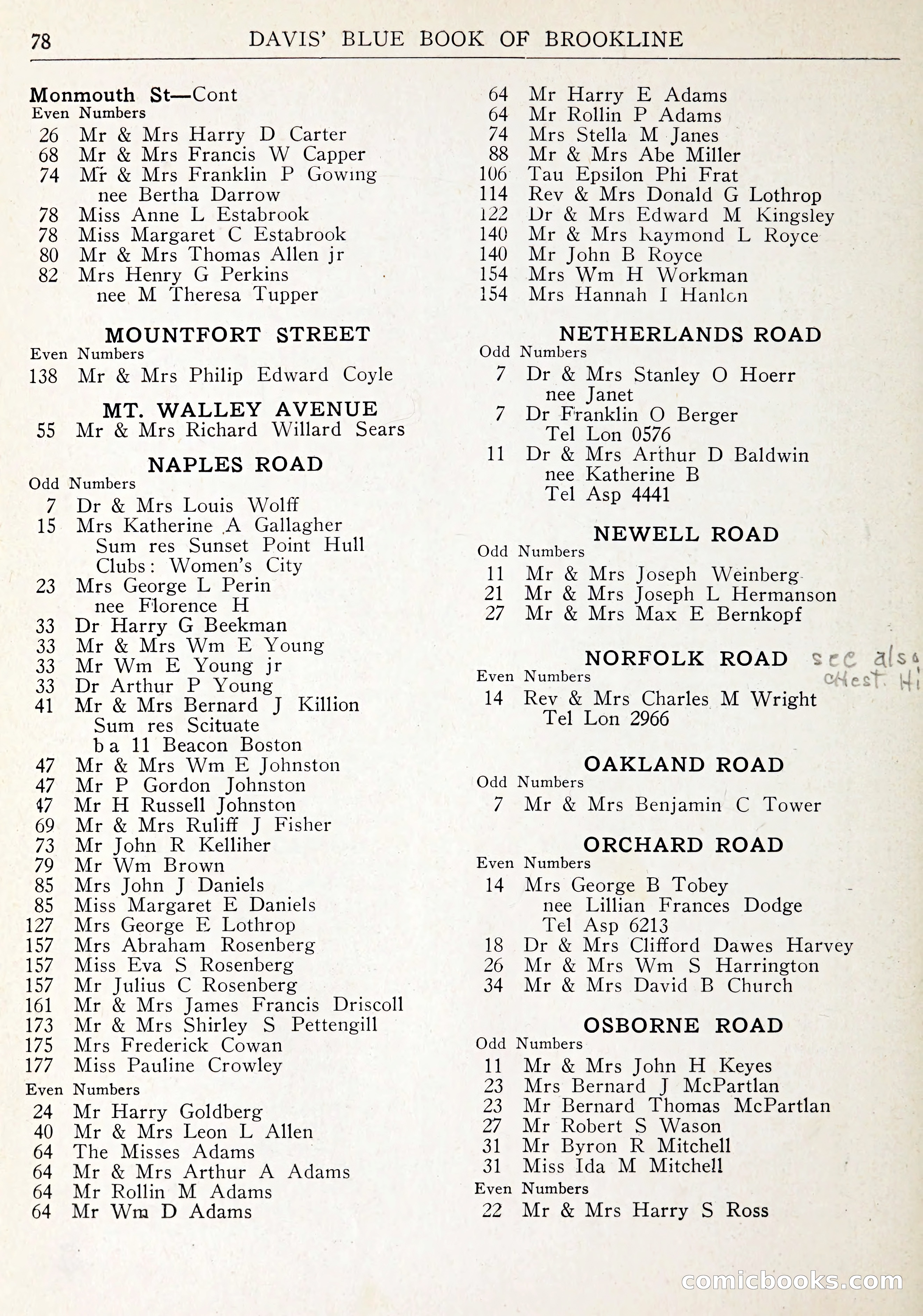 Davis' Blue Book of Brookline: Wellesley and Weston — page 81 of 246