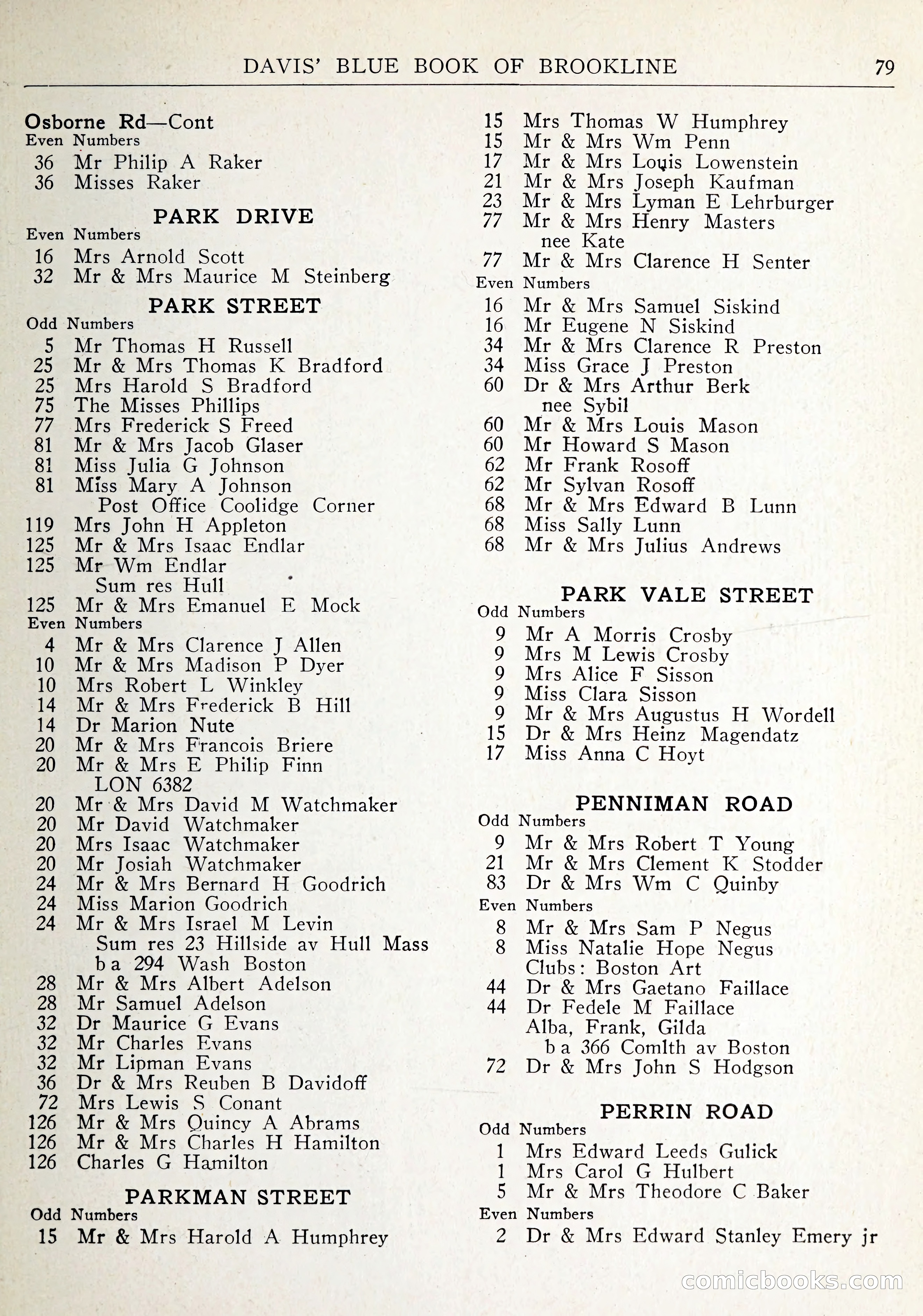 Davis' Blue Book of Brookline: Wellesley and Weston — page 82 of 246