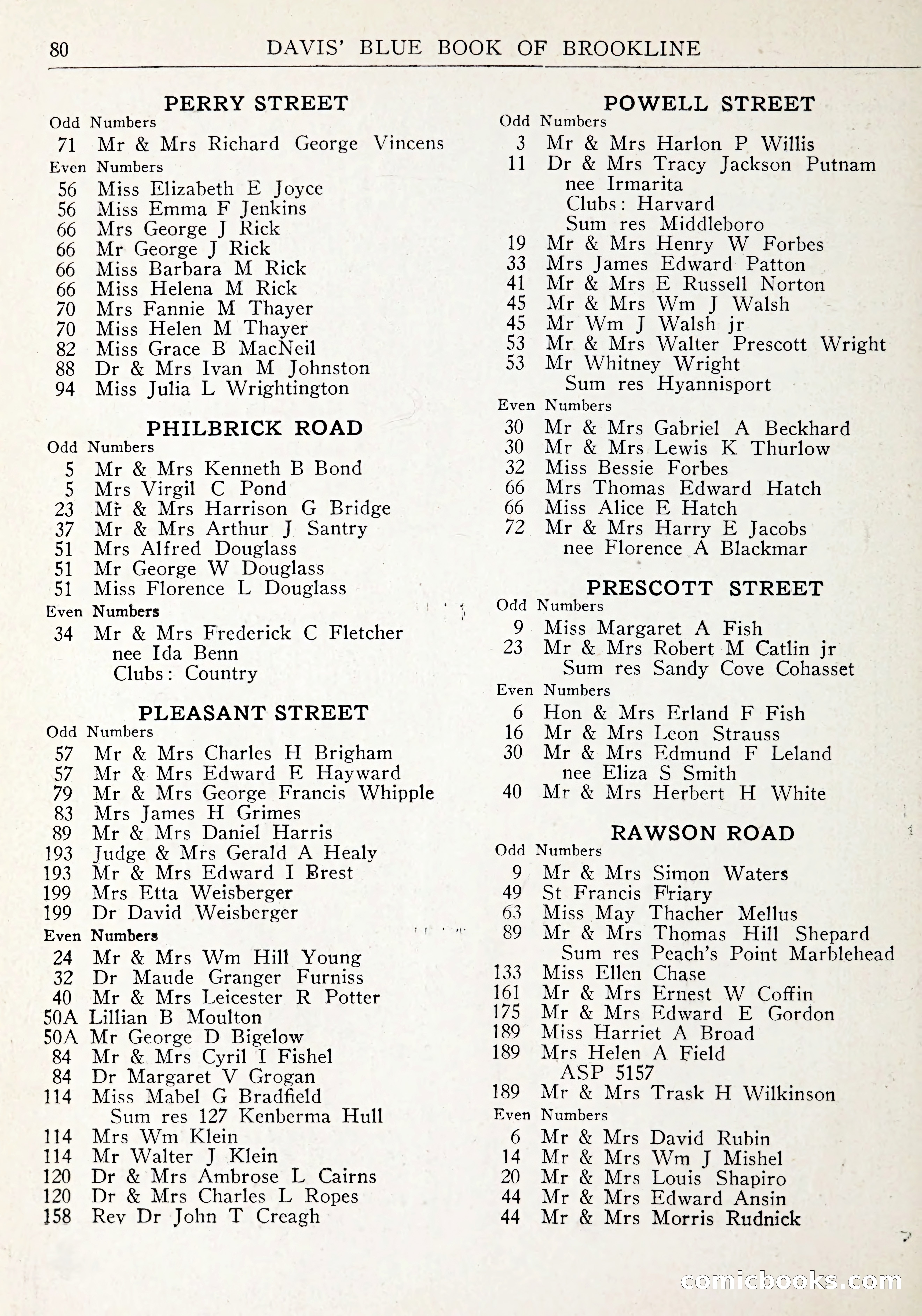 Davis' Blue Book of Brookline: Wellesley and Weston — page 83 of 246