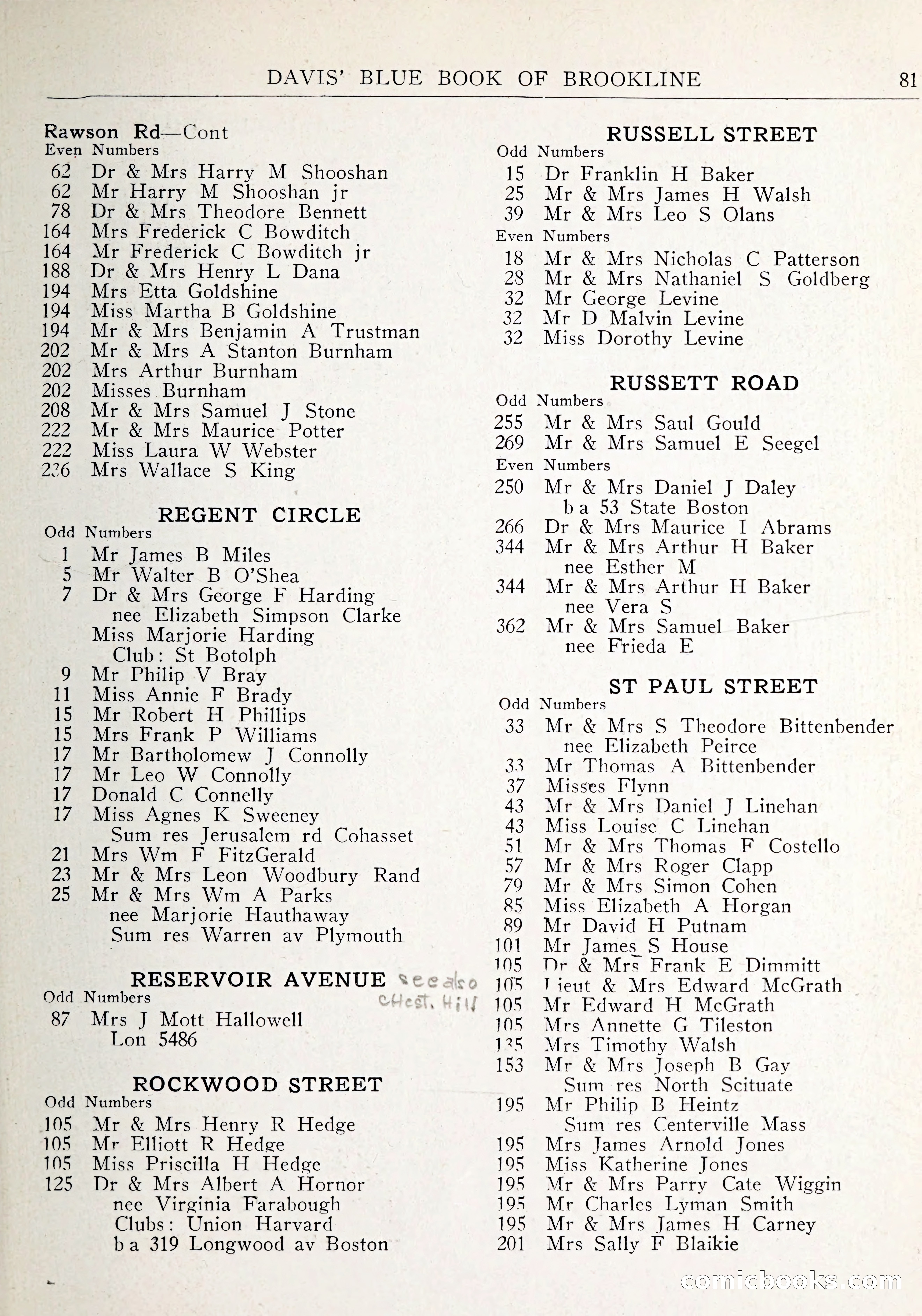 Davis' Blue Book of Brookline: Wellesley and Weston — page 84 of 246