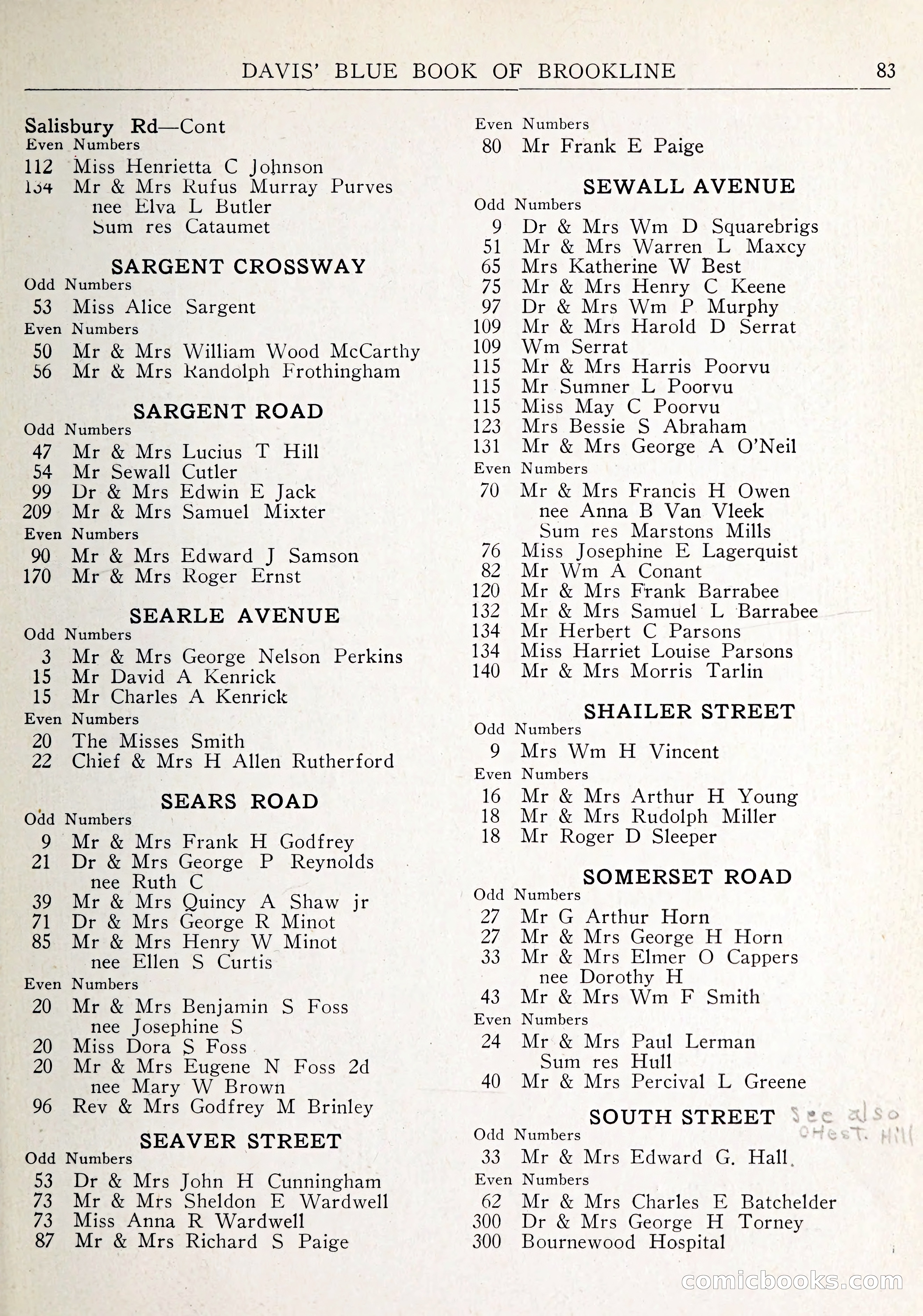 Davis' Blue Book of Brookline: Wellesley and Weston — page 86 of 246