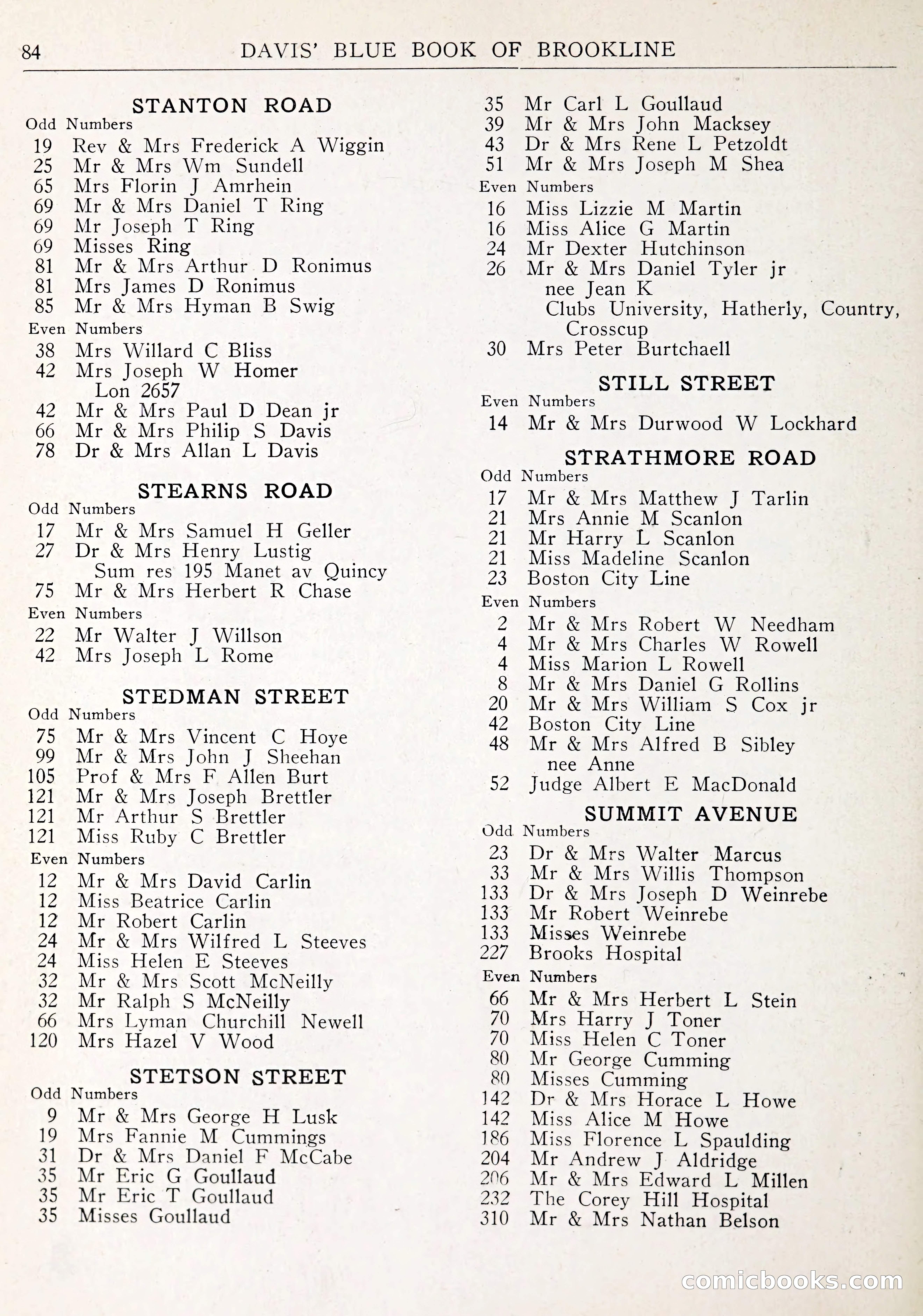 Davis' Blue Book of Brookline: Wellesley and Weston — page 87 of 246