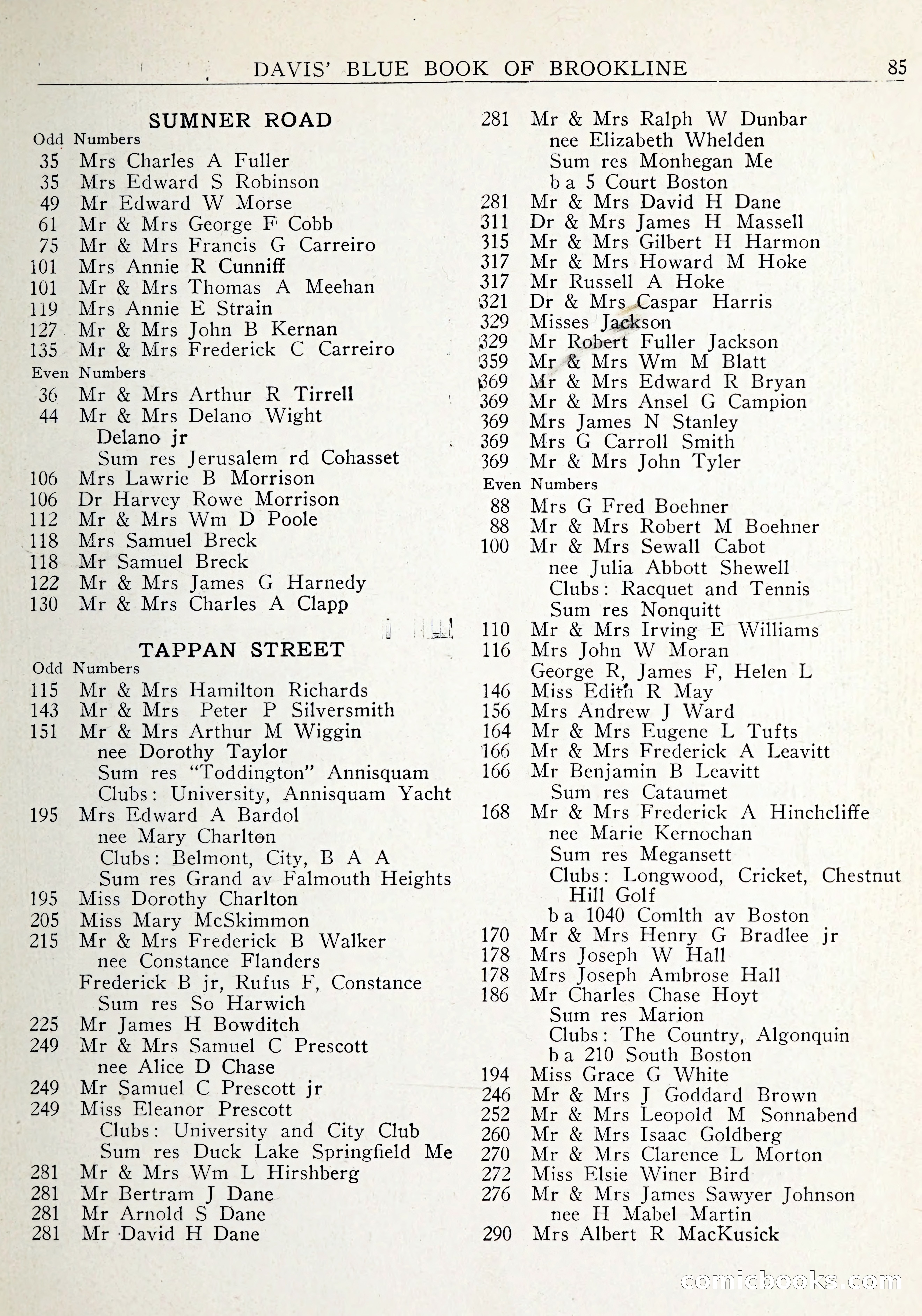 Davis' Blue Book of Brookline: Wellesley and Weston — page 88 of 246