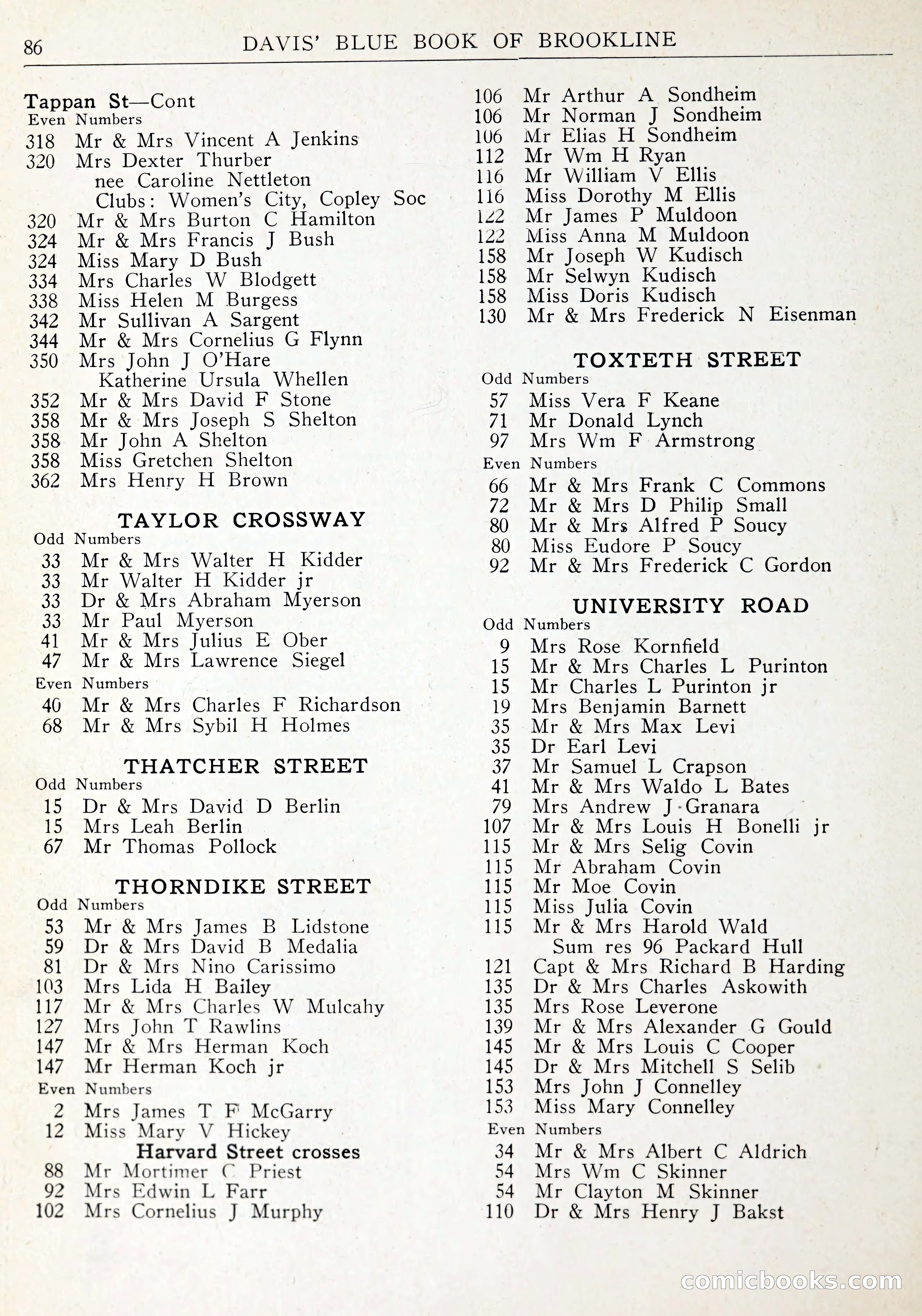 Davis' Blue Book of Brookline: Wellesley and Weston — page 89 of 246