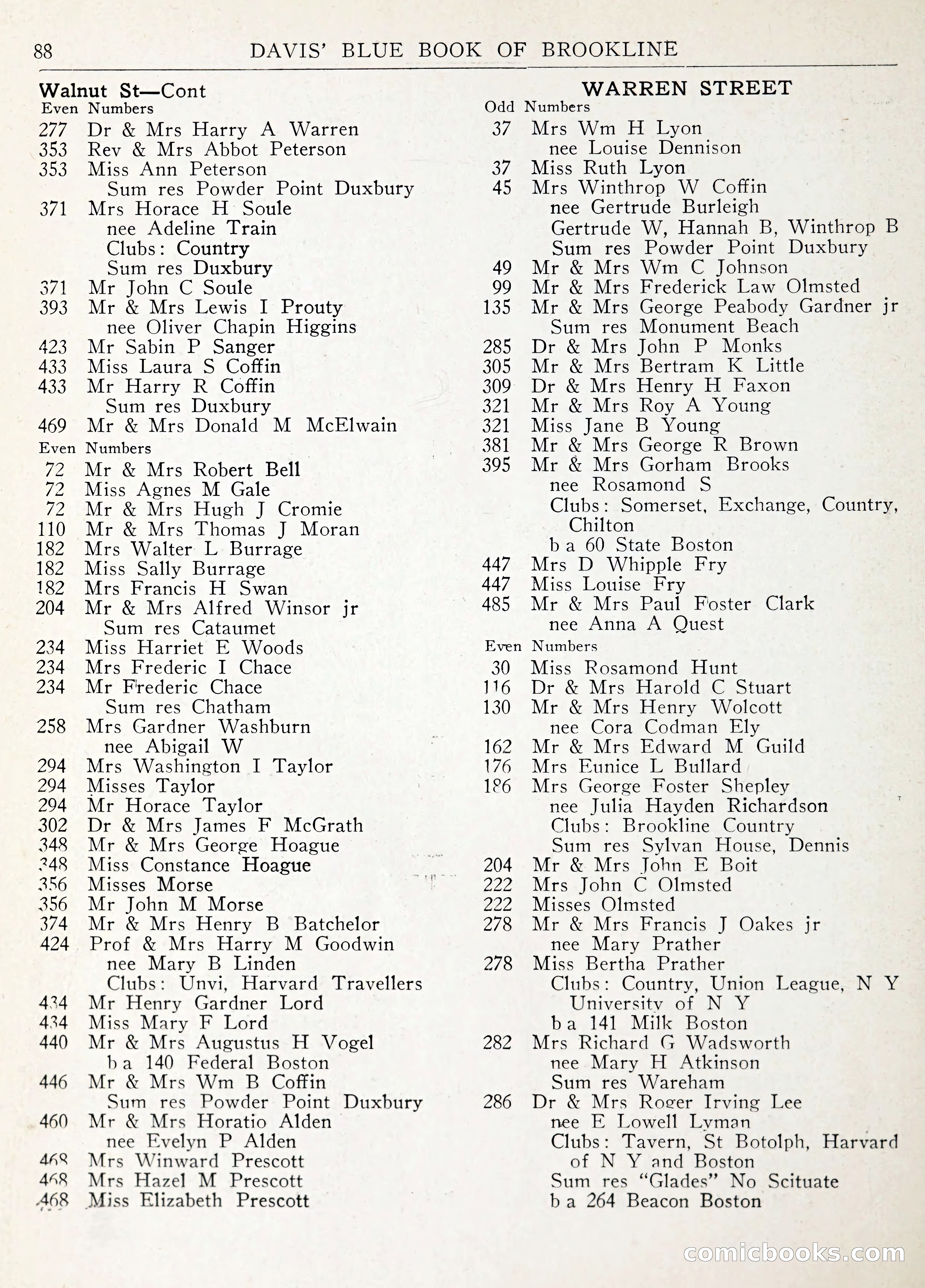 Davis' Blue Book of Brookline: Wellesley and Weston — page 91 of 246