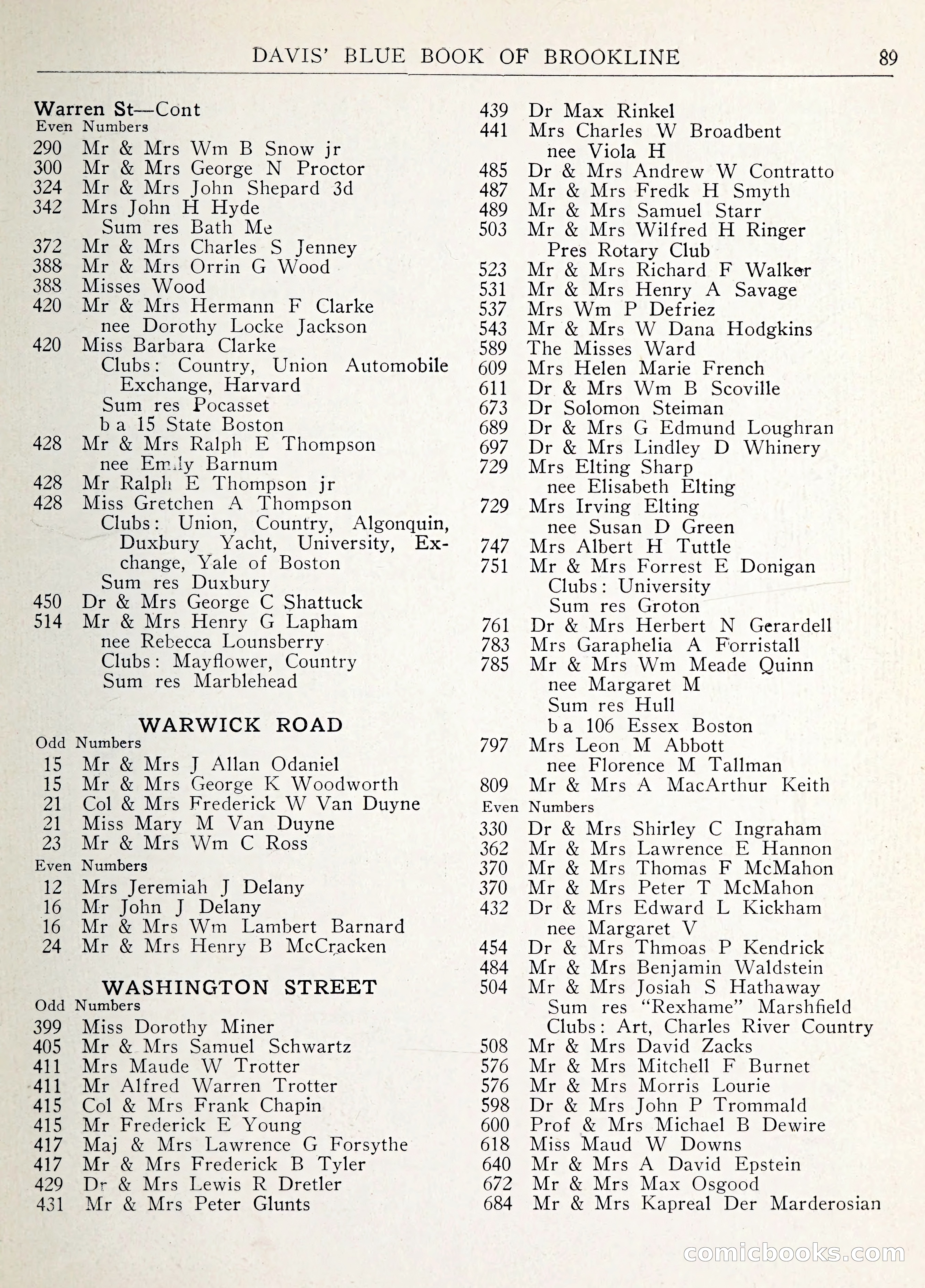 Davis' Blue Book of Brookline: Wellesley and Weston — page 92 of 246