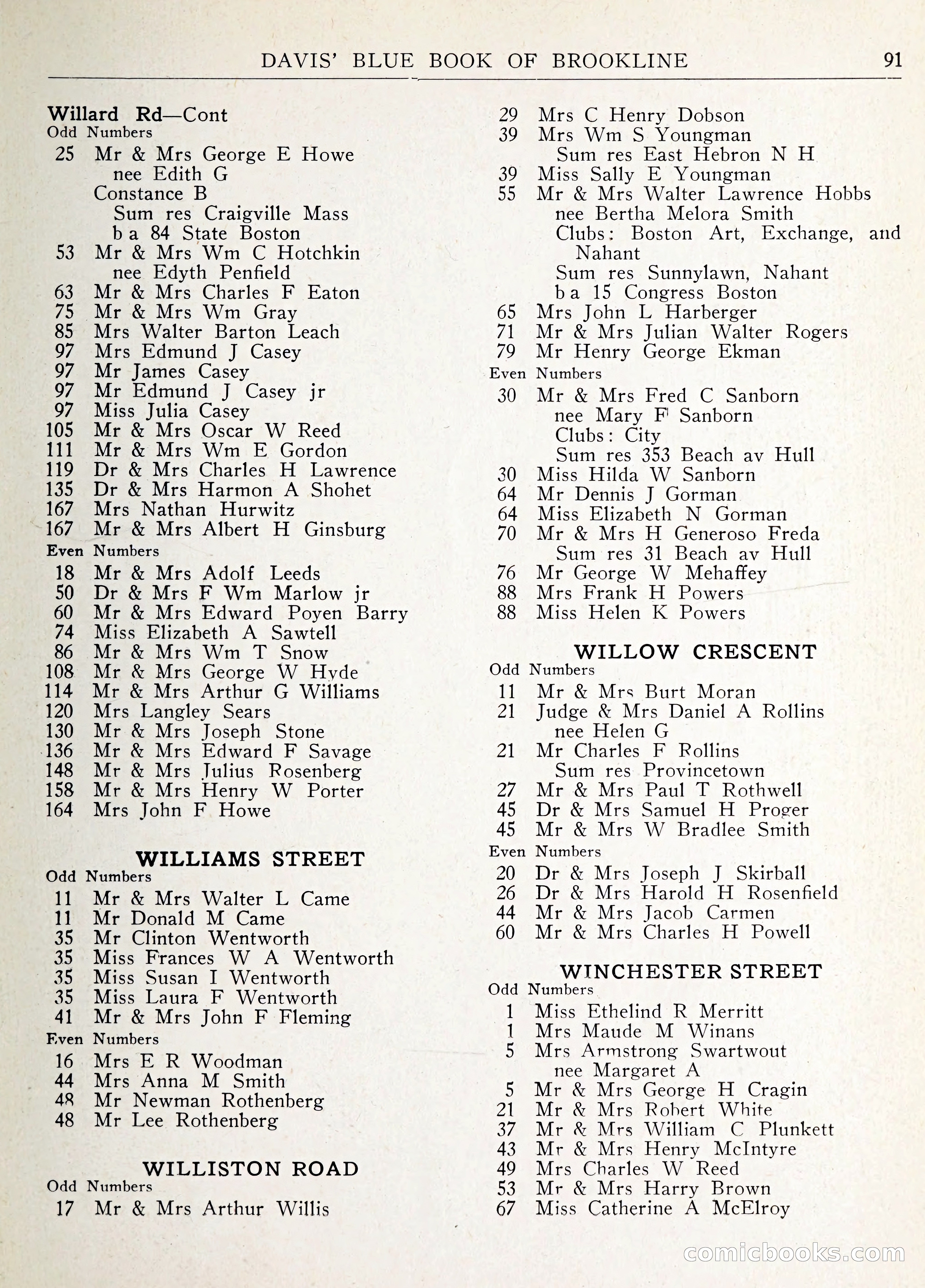 Davis' Blue Book of Brookline: Wellesley and Weston — page 94 of 246