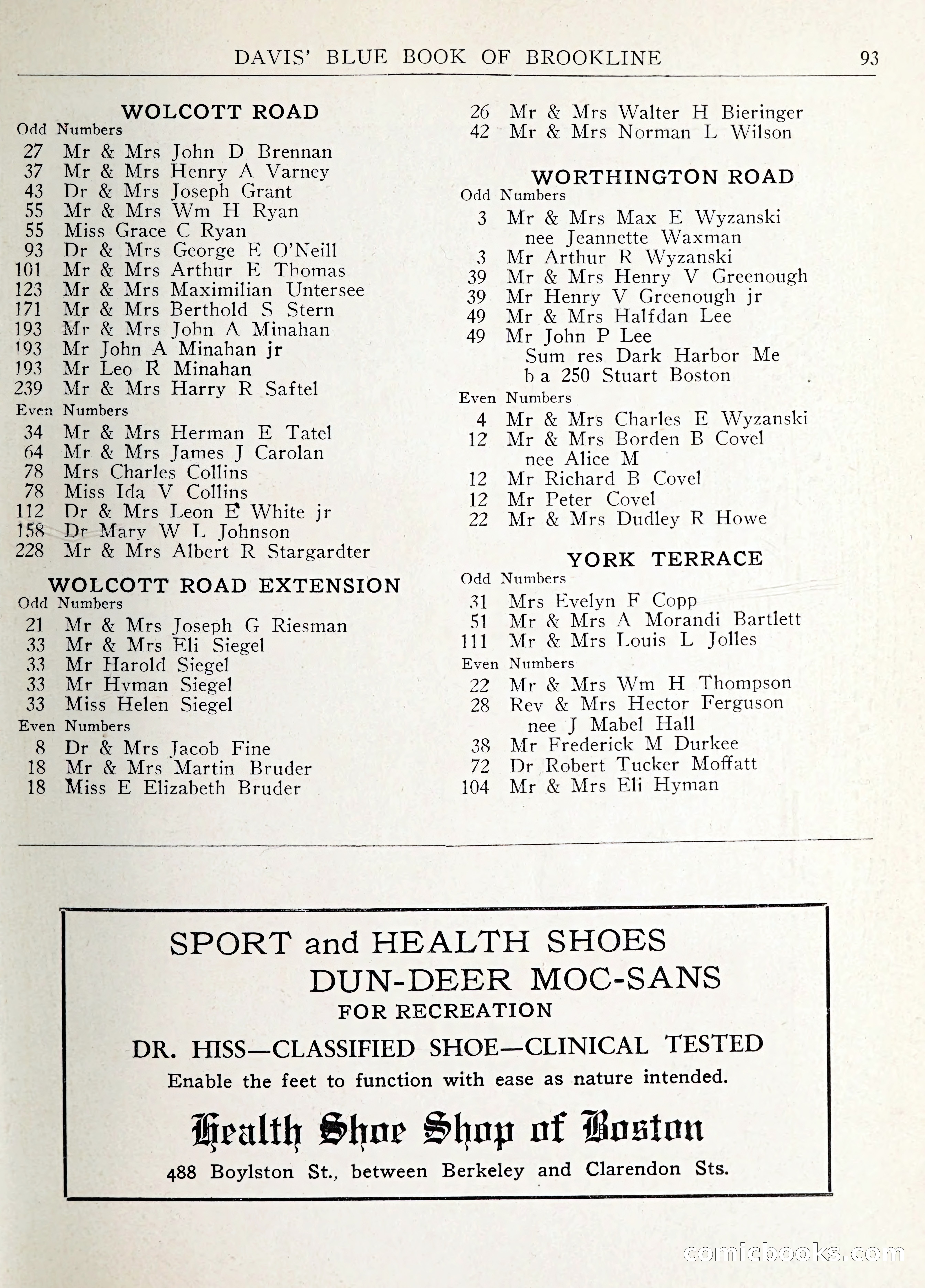 Davis' Blue Book of Brookline: Wellesley and Weston — page 98 of 246