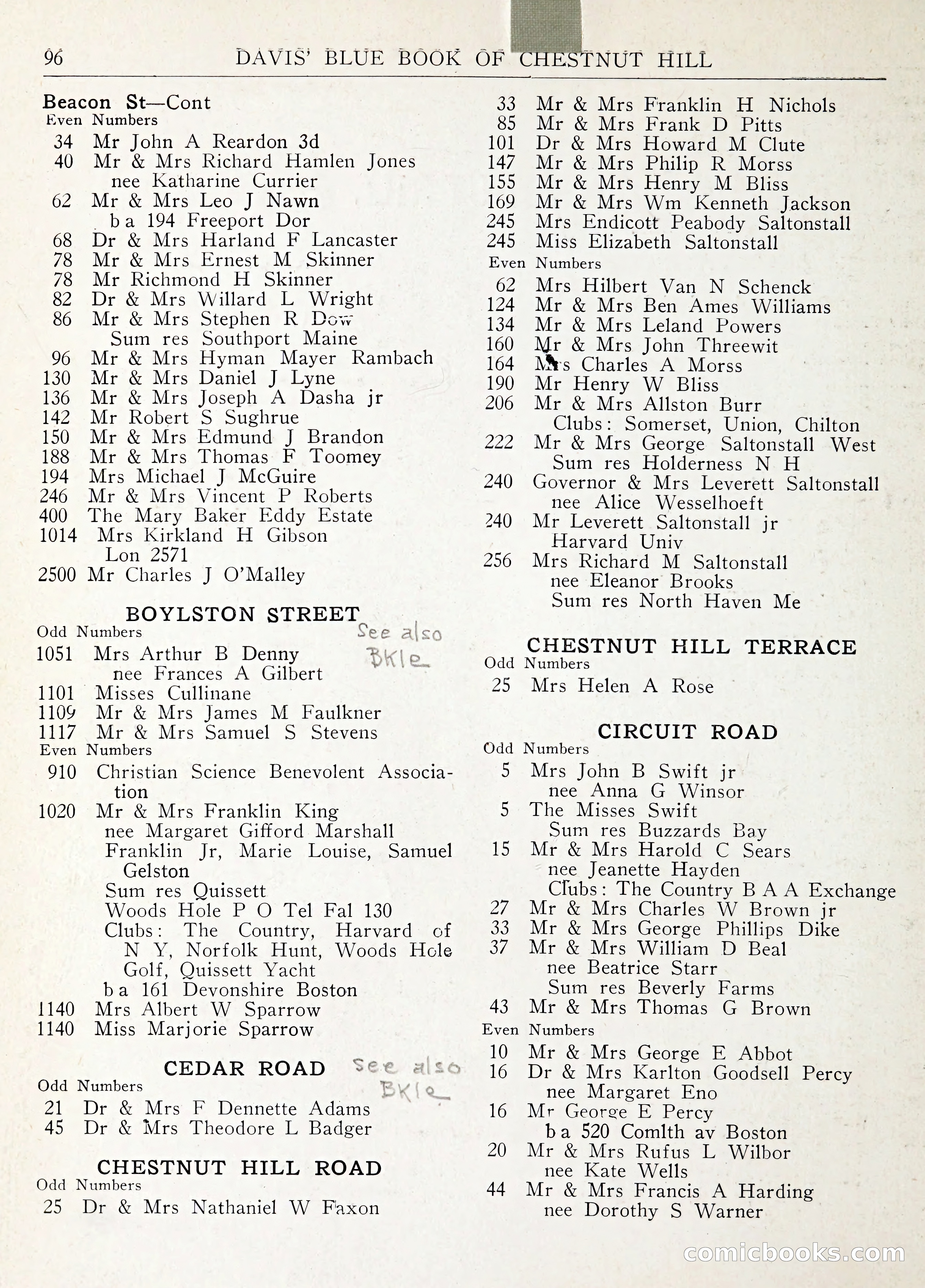 Davis' Blue Book of Brookline: Wellesley and Weston — page 103 of 246