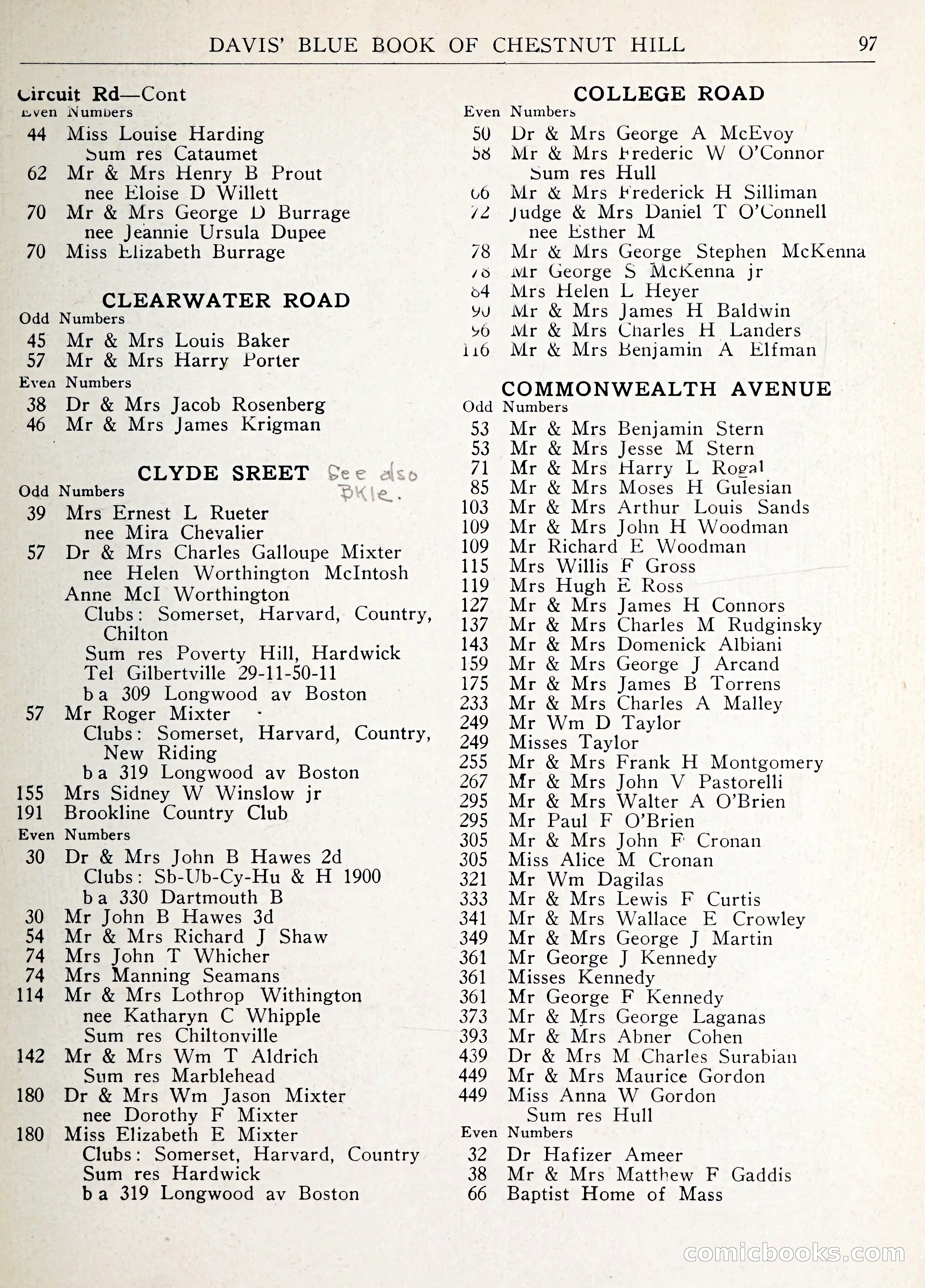 Davis' Blue Book of Brookline: Wellesley and Weston — page 104 of 246