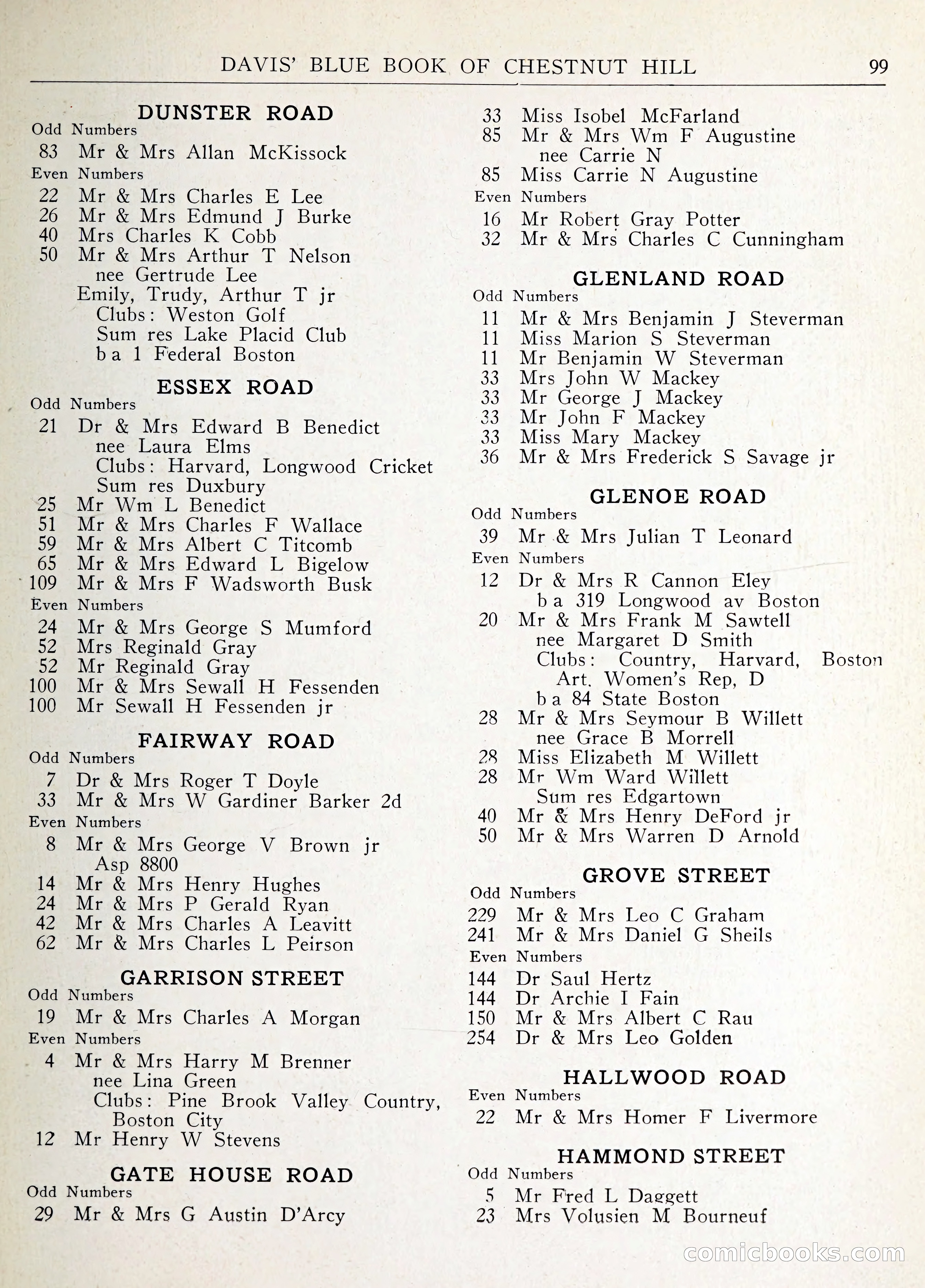Davis' Blue Book of Brookline: Wellesley and Weston — page 106 of 246