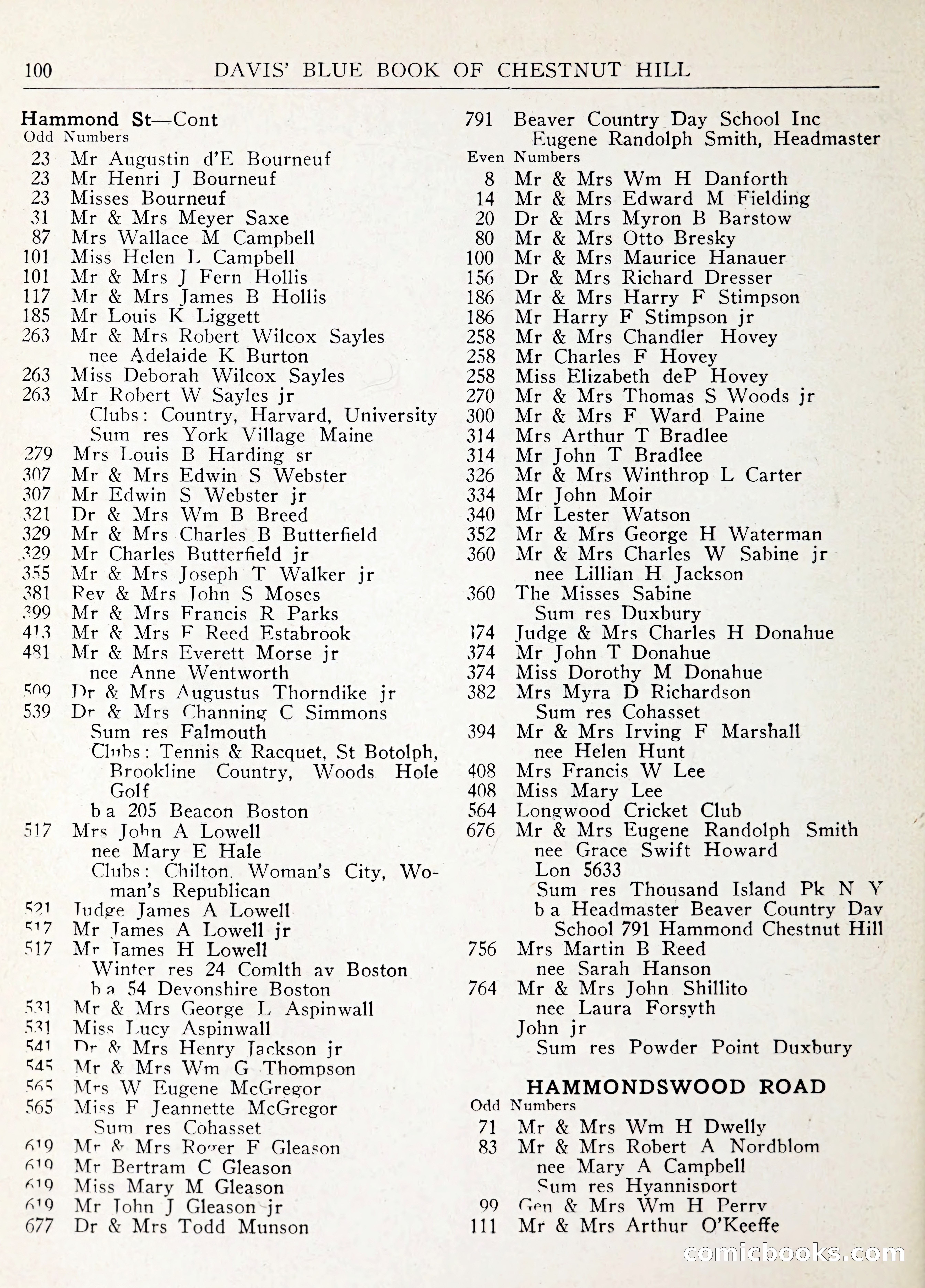 Davis' Blue Book of Brookline: Wellesley and Weston — page 107 of 246