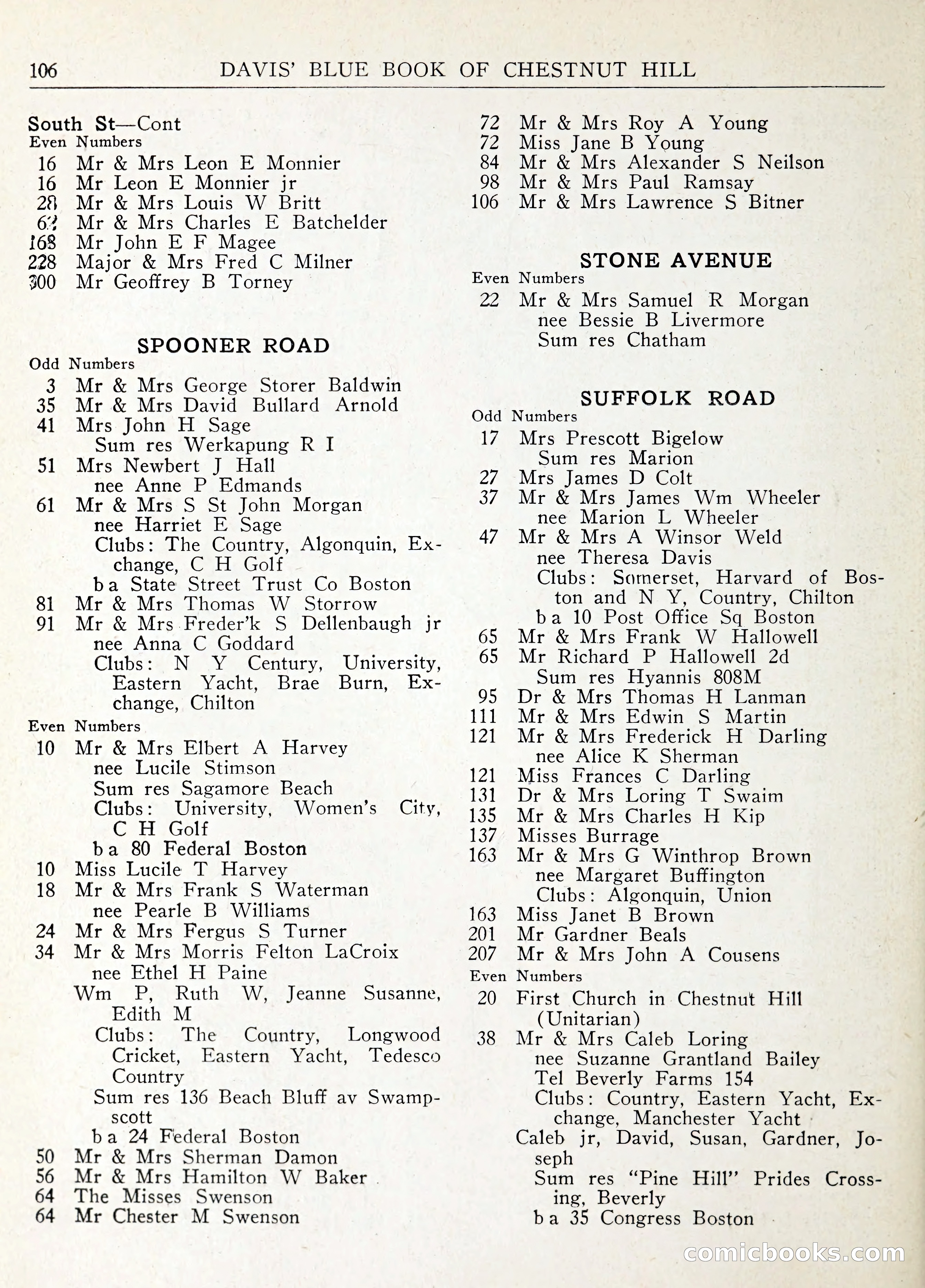 Davis' Blue Book of Brookline: Wellesley and Weston — page 113 of 246