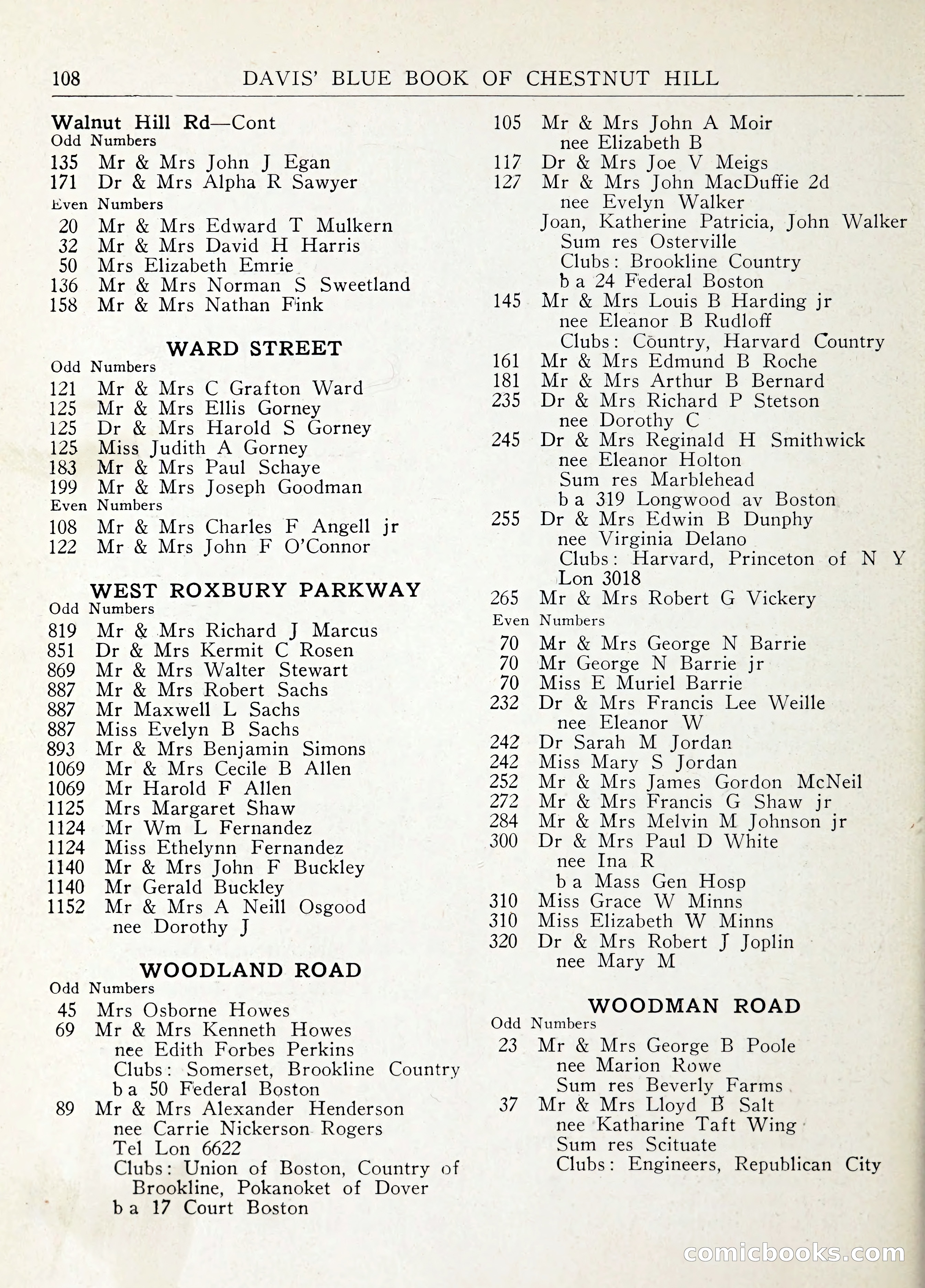 Davis' Blue Book of Brookline: Wellesley and Weston — page 115 of 246