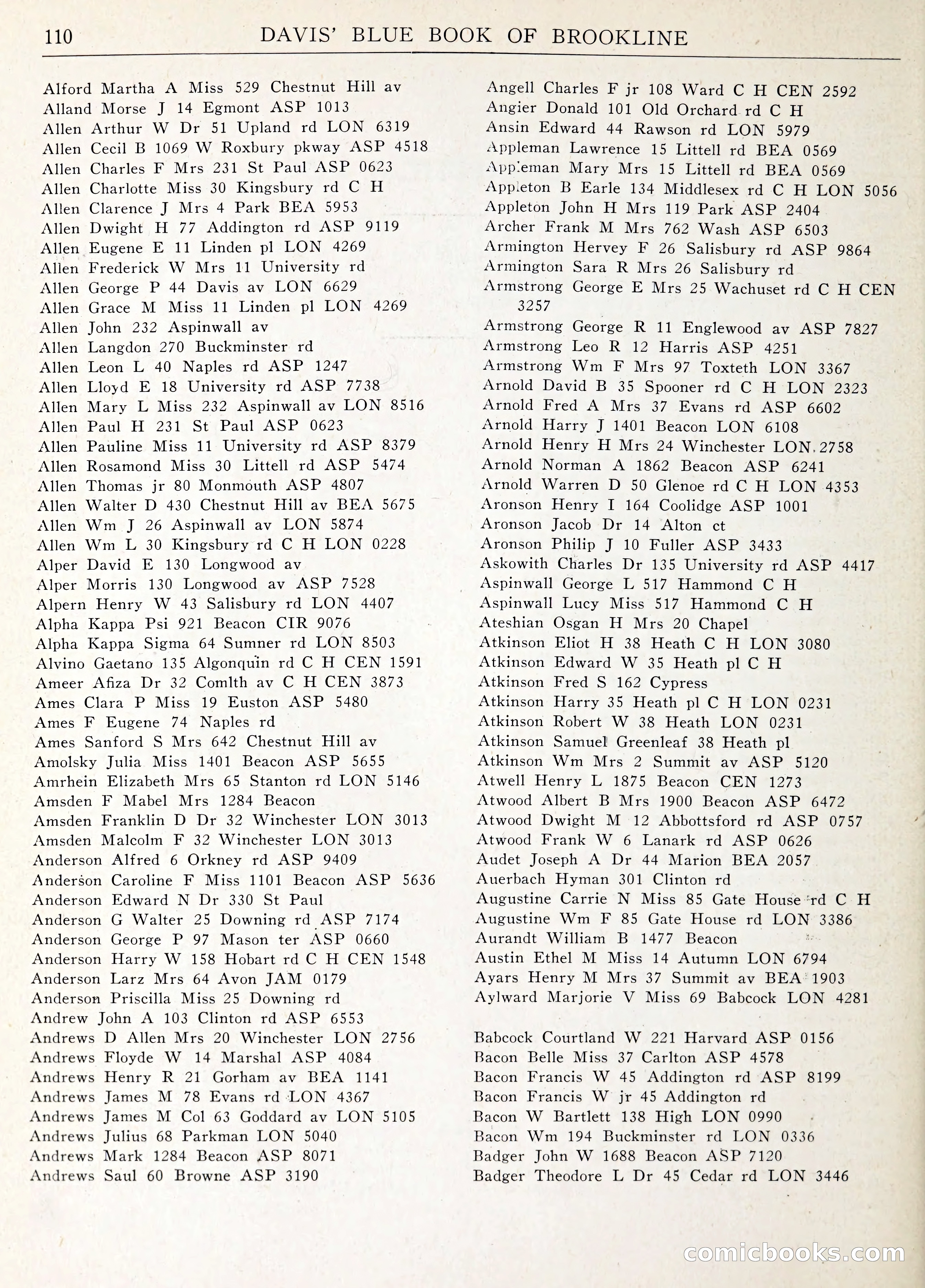 Davis' Blue Book of Brookline: Wellesley and Weston — page 117 of 246